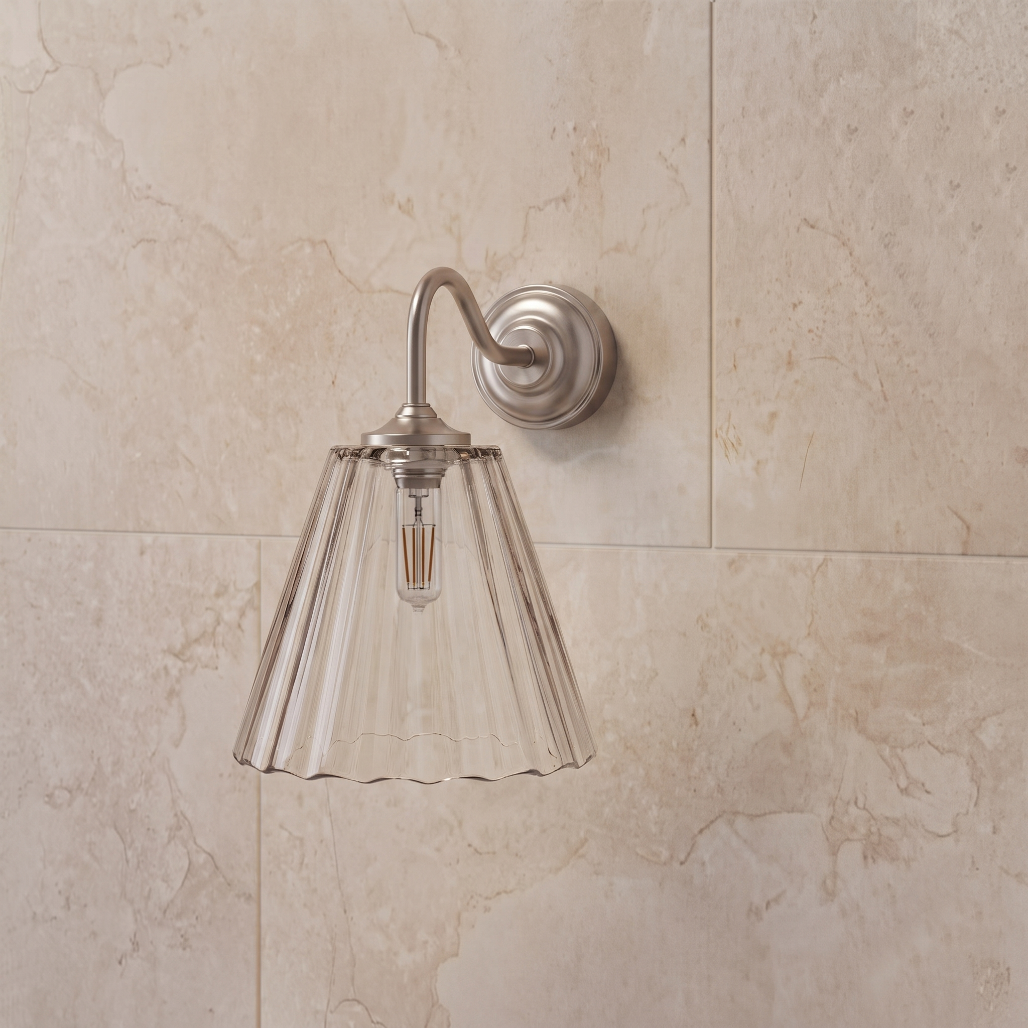 Butler & Rose Fluted Glass Shade Wall Light