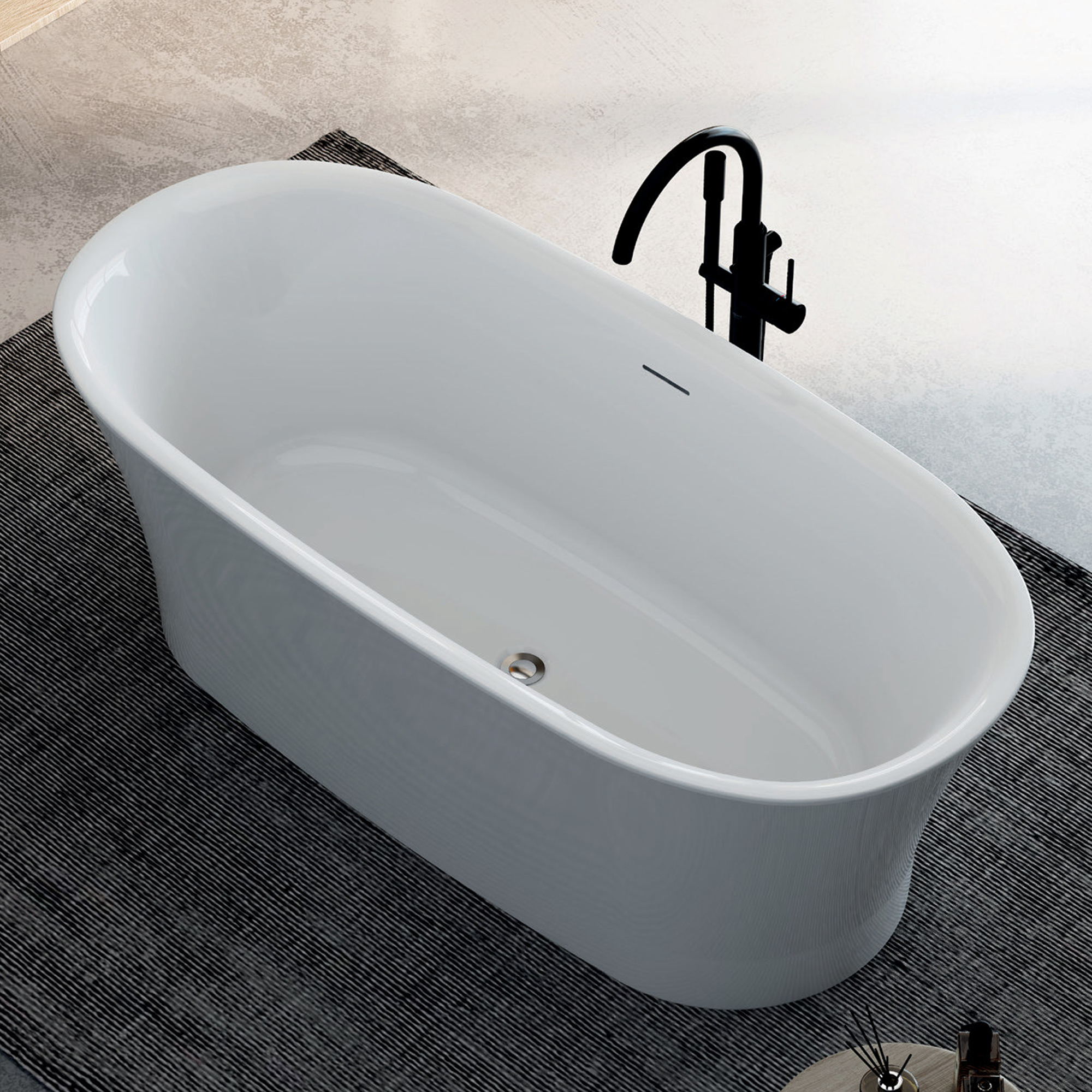 Vincent Alexander Aydon White Freestanding Bath - 1700 x 820mm