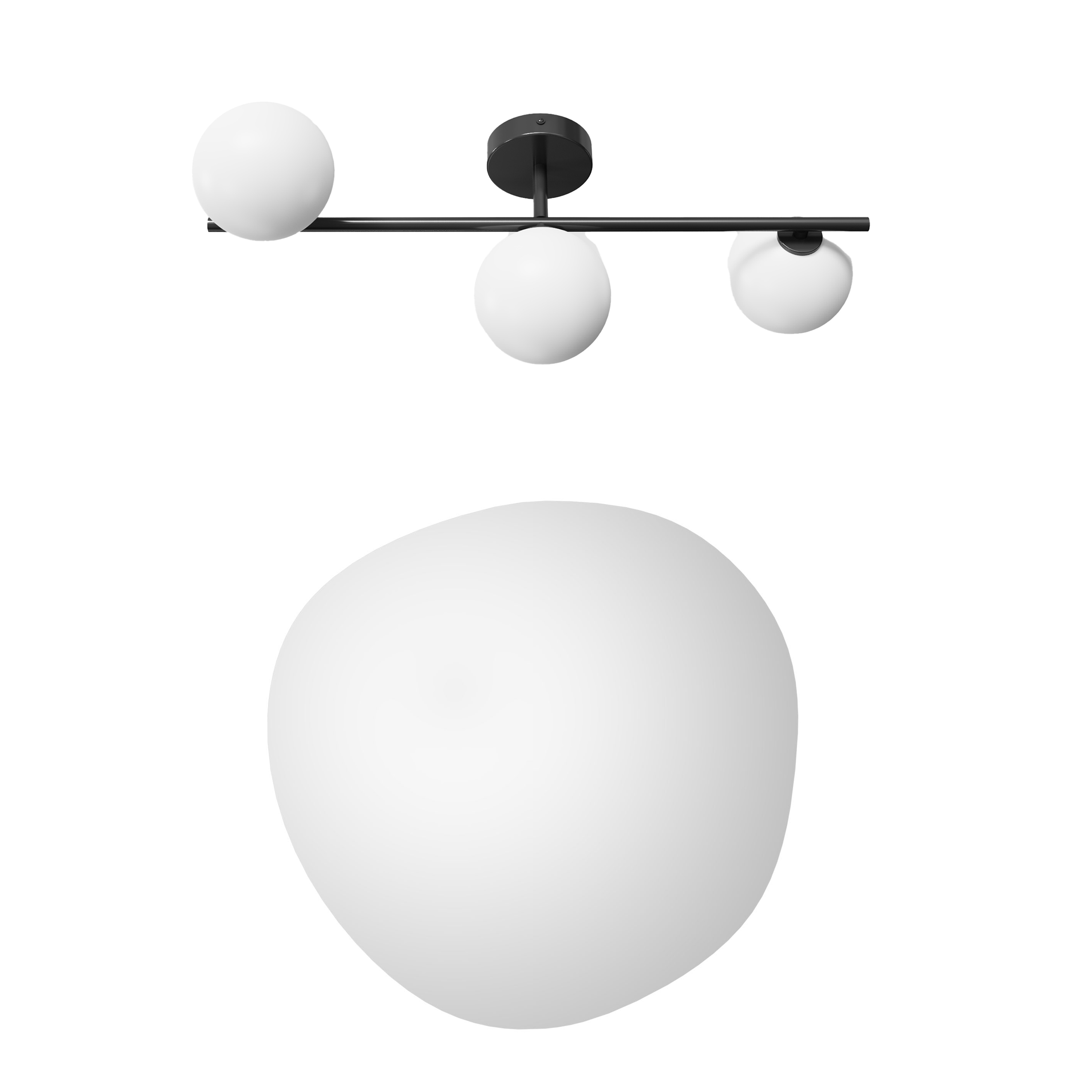 Organics Slim Mirror with 3 Sphere Light