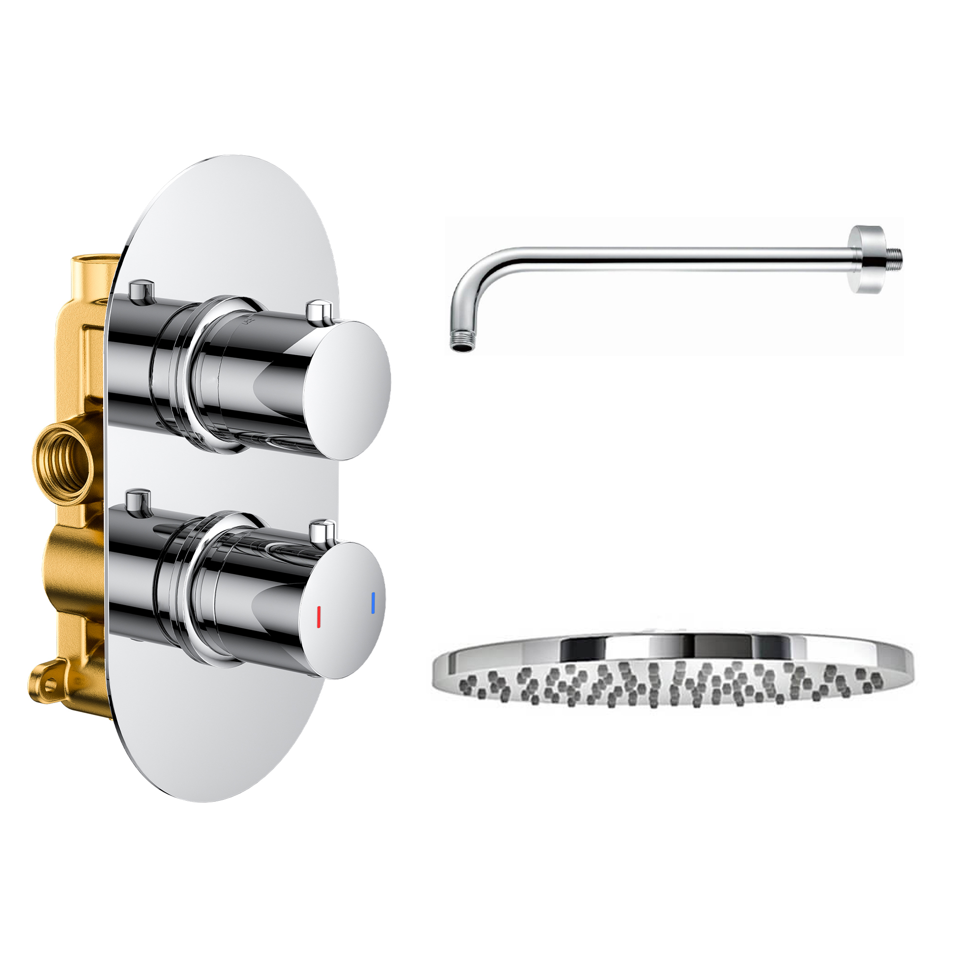 Natasha Concealed Thermostatic Shower Valve & ABS Fixed Shower Head