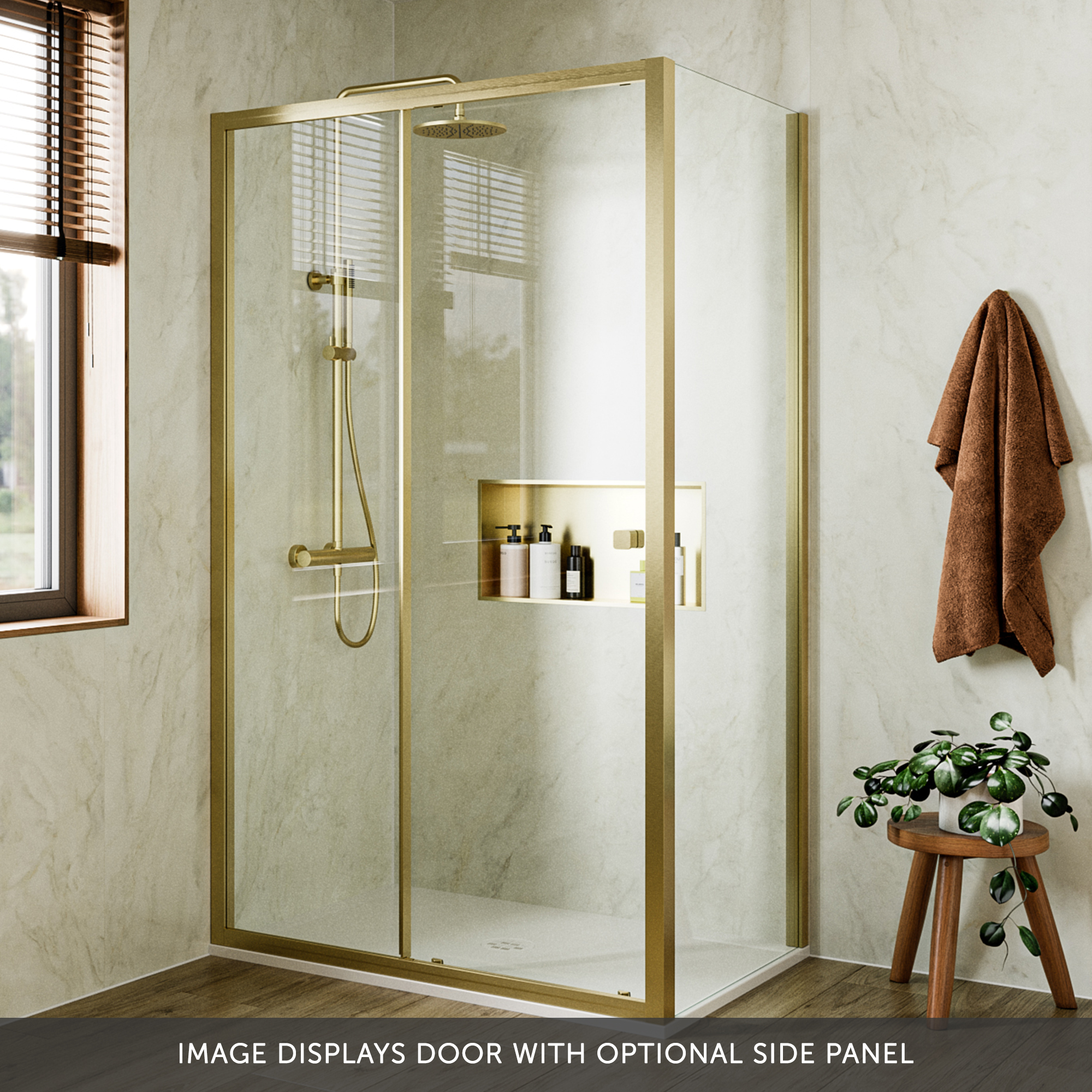 Crosswater Clear 6 6mm Matt Black Single Sliding Door & Optional Side Panel