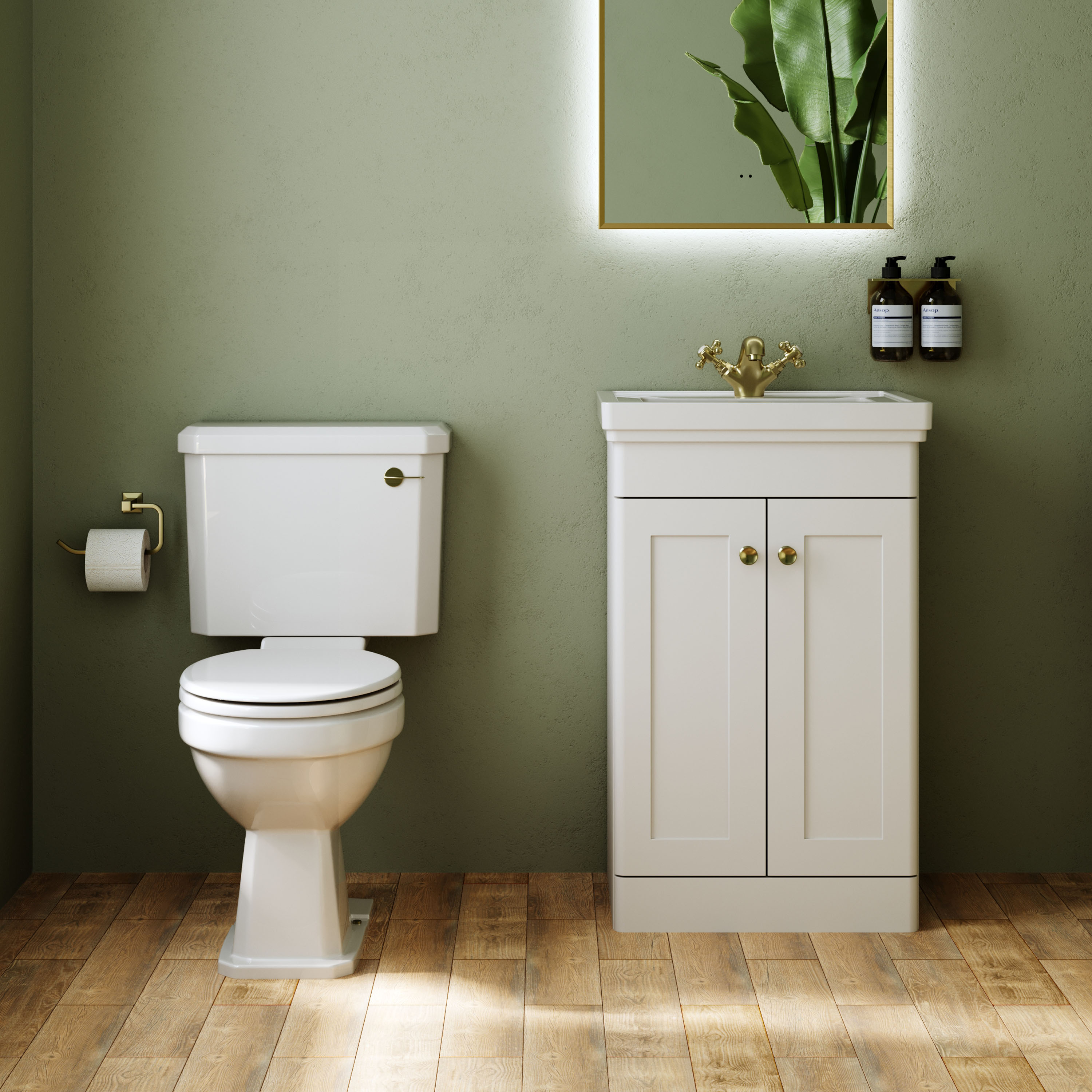 Butler & Rose Ophelia Traditional Toilet & 500mm Floorstanding Vanity Unit Bathroom Suite