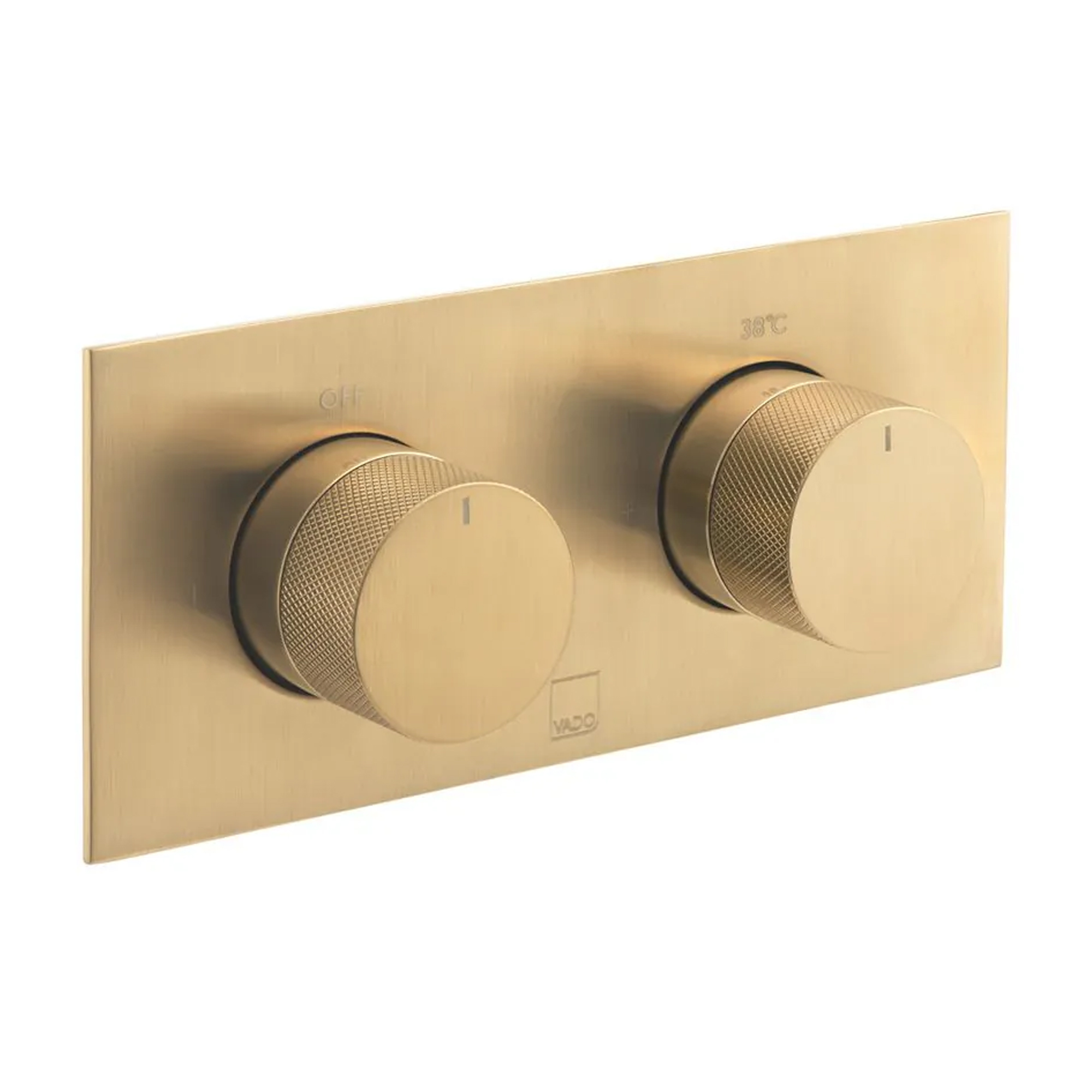 Vado Individual Tablet Knurled 2 Outlet 2 Handle Thermostatic Concealed Shower Valve