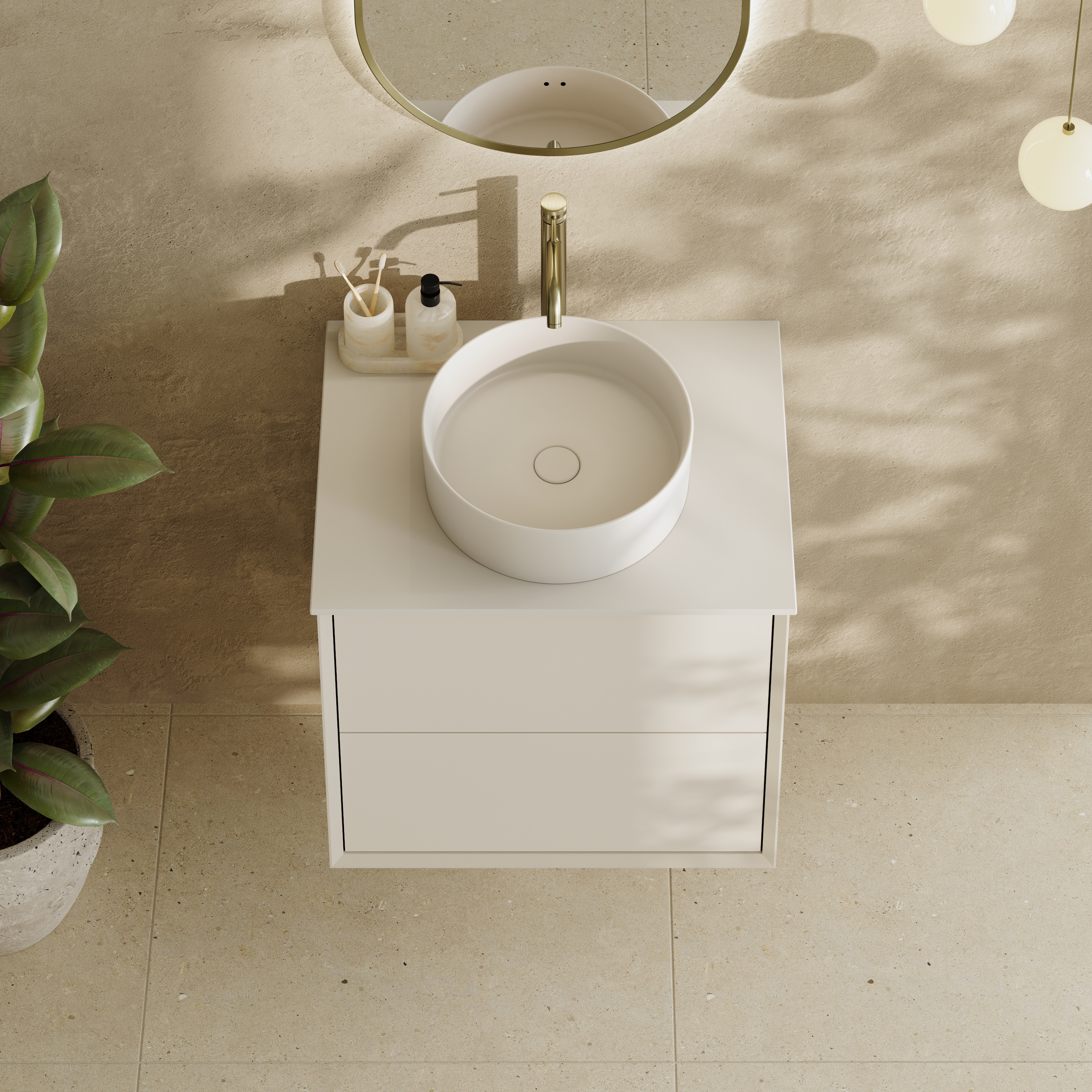 Oslo 600mm Wall Mounted Vanity Unit & Sintered Stone Countertop