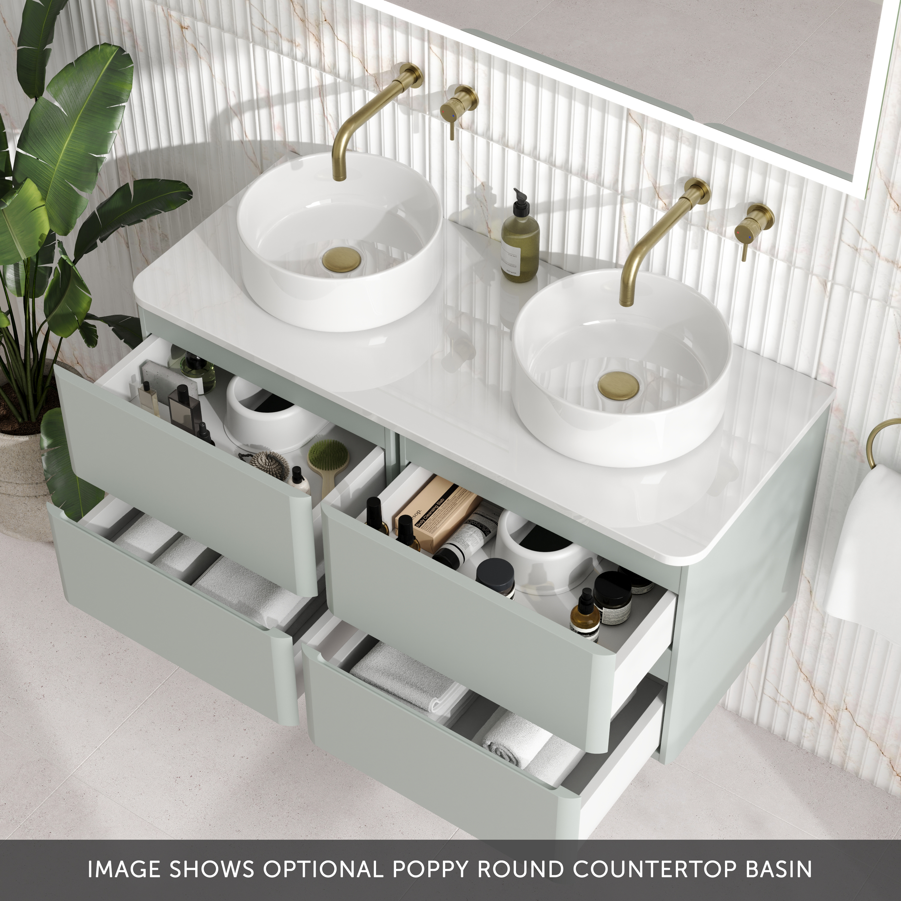 Drench Origin 1000mm Wall Mounted Vanity Unit & Countertop