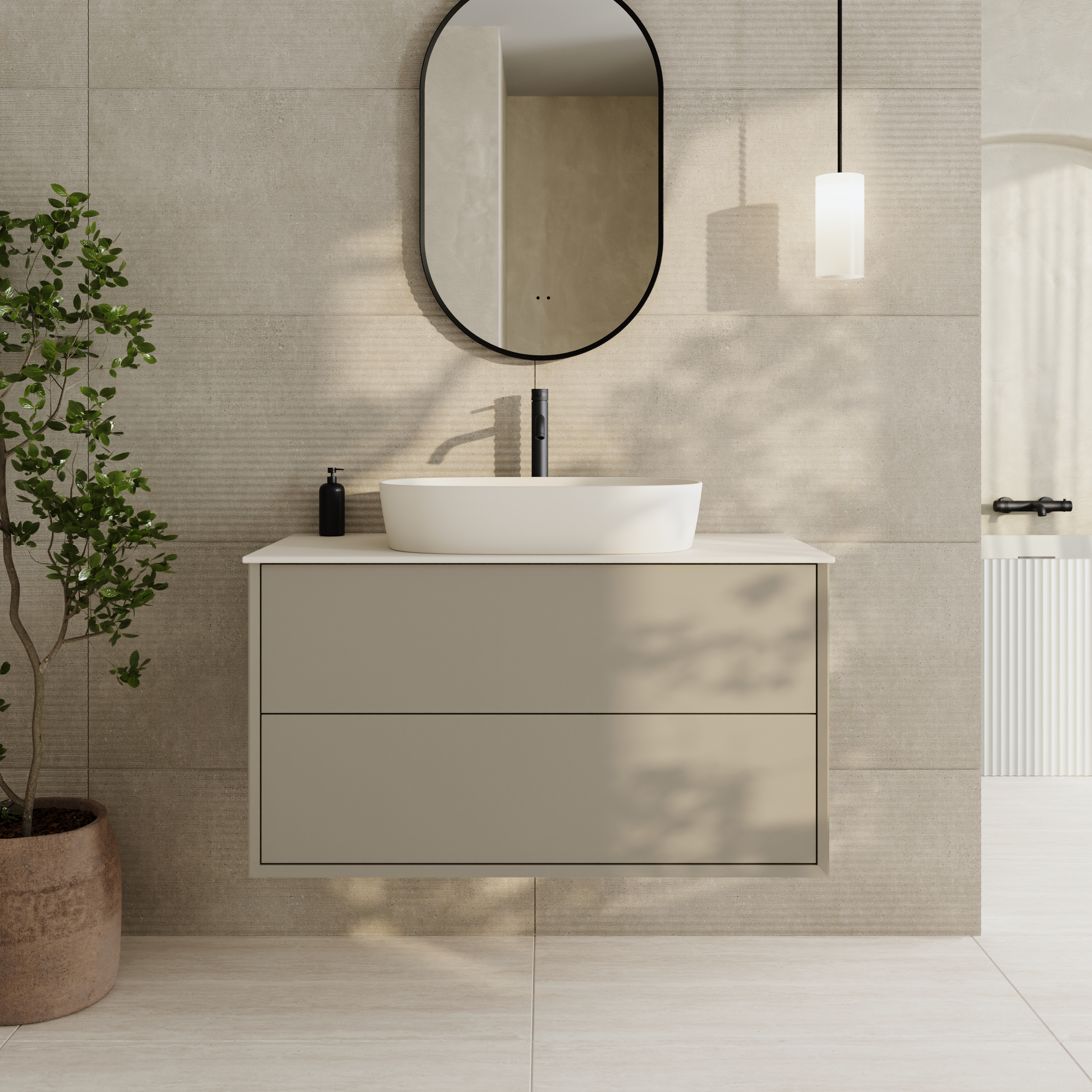 Oslo 1000mm Wall Mounted Vanity Unit & Sintered Stone Countertop