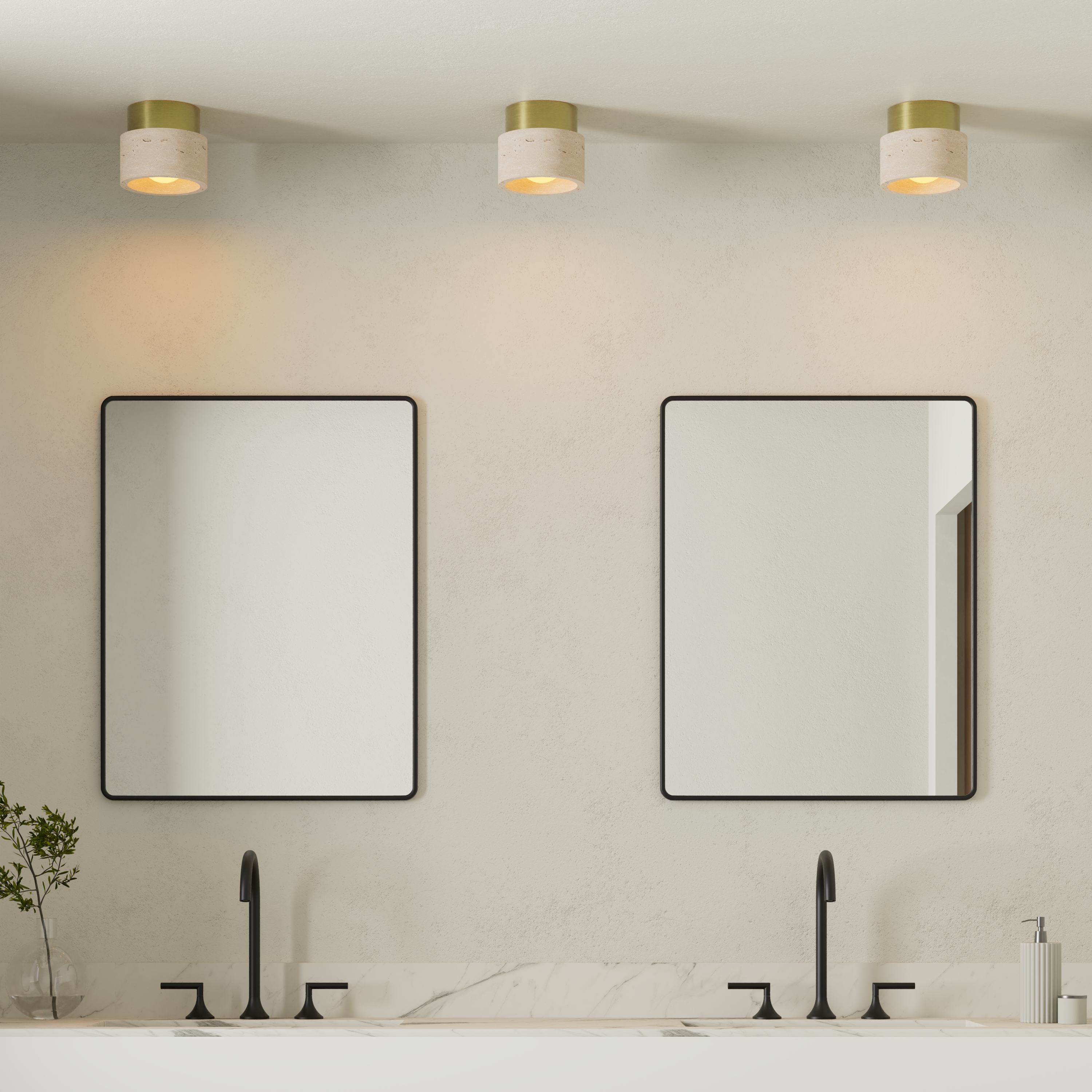 Drench Small Round Stone Ceiling Light