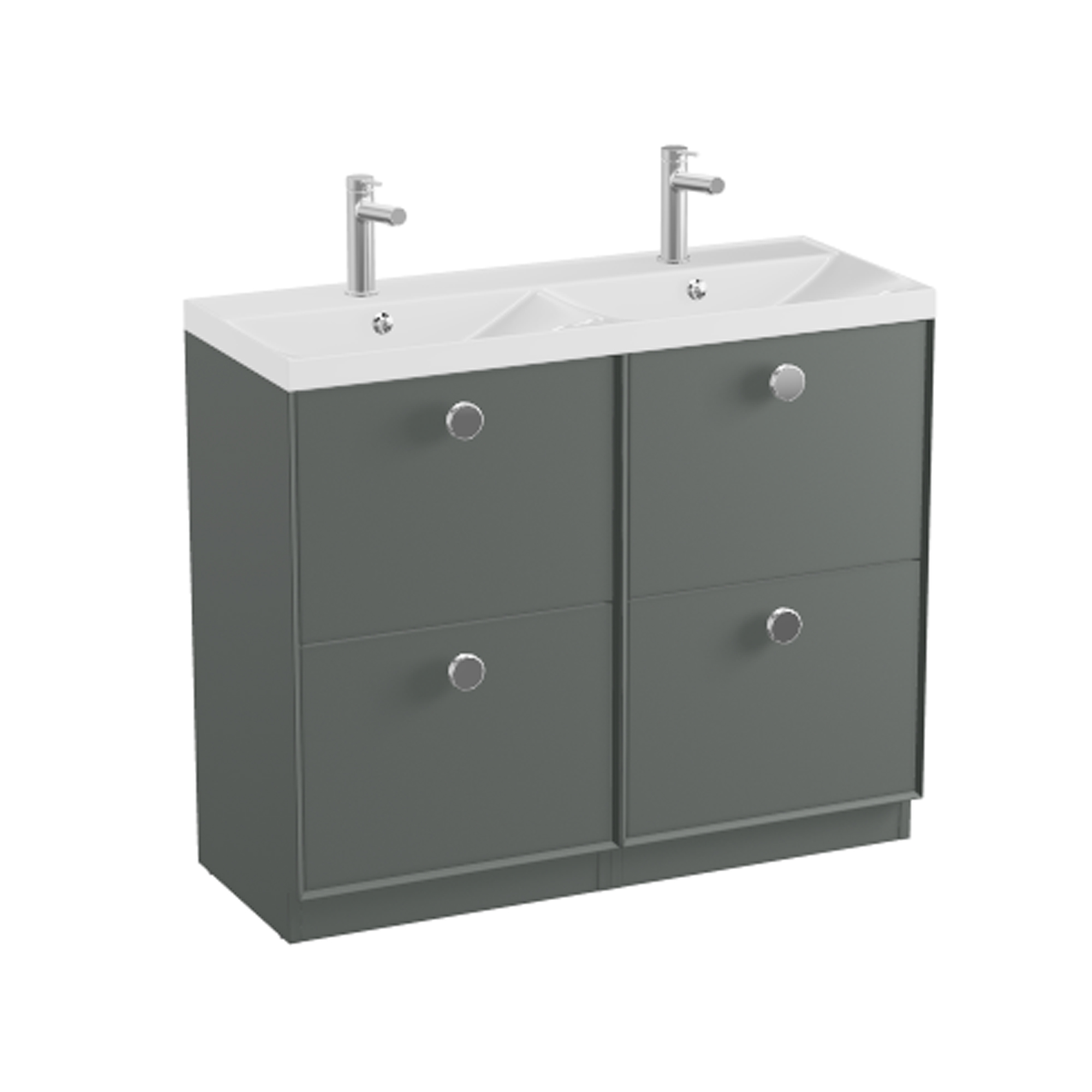 Vado Safari 1000mm Floorstanding Vanity Unit & Double Basin