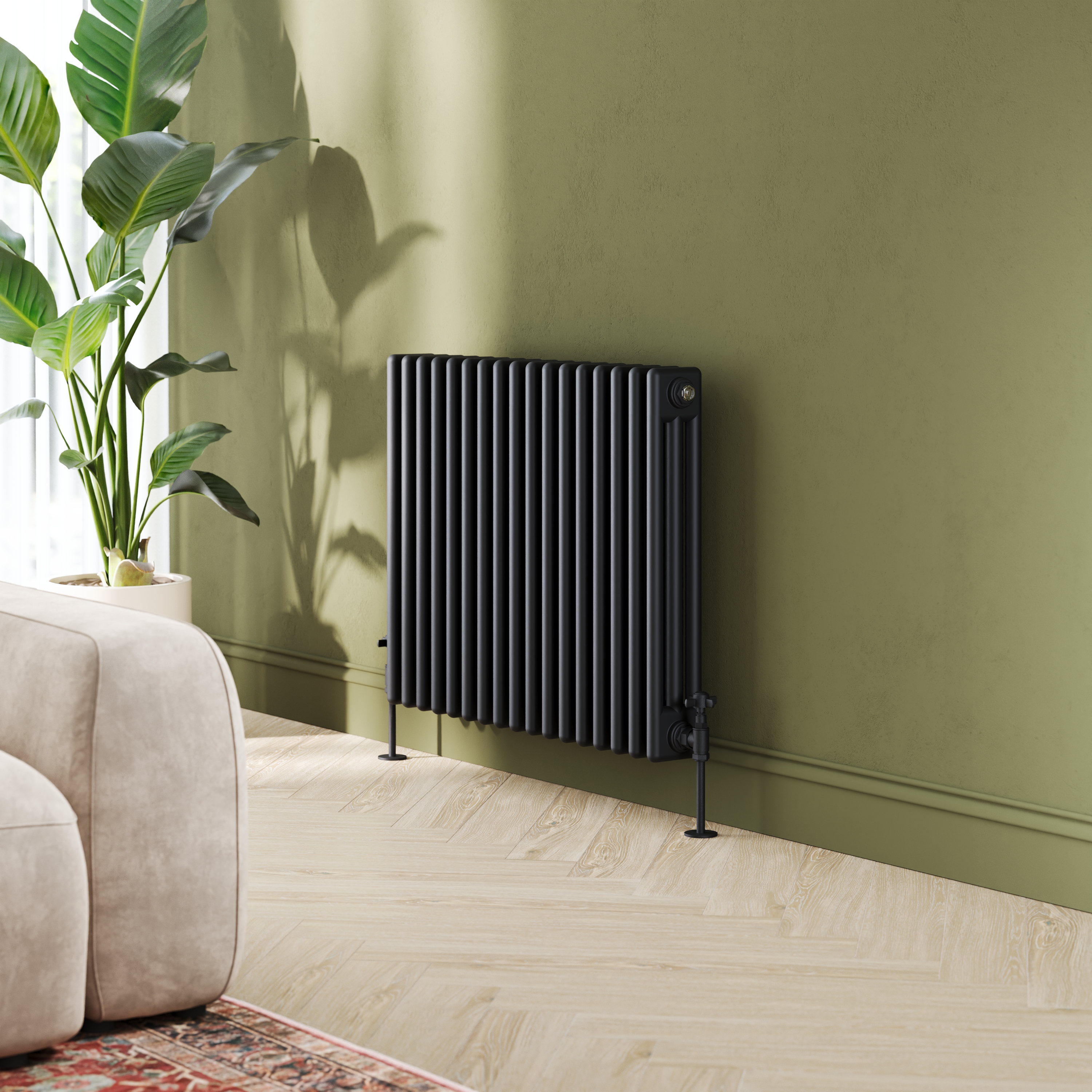 Toasty Ardleigh Matt Black Horizontal Column Radiator
