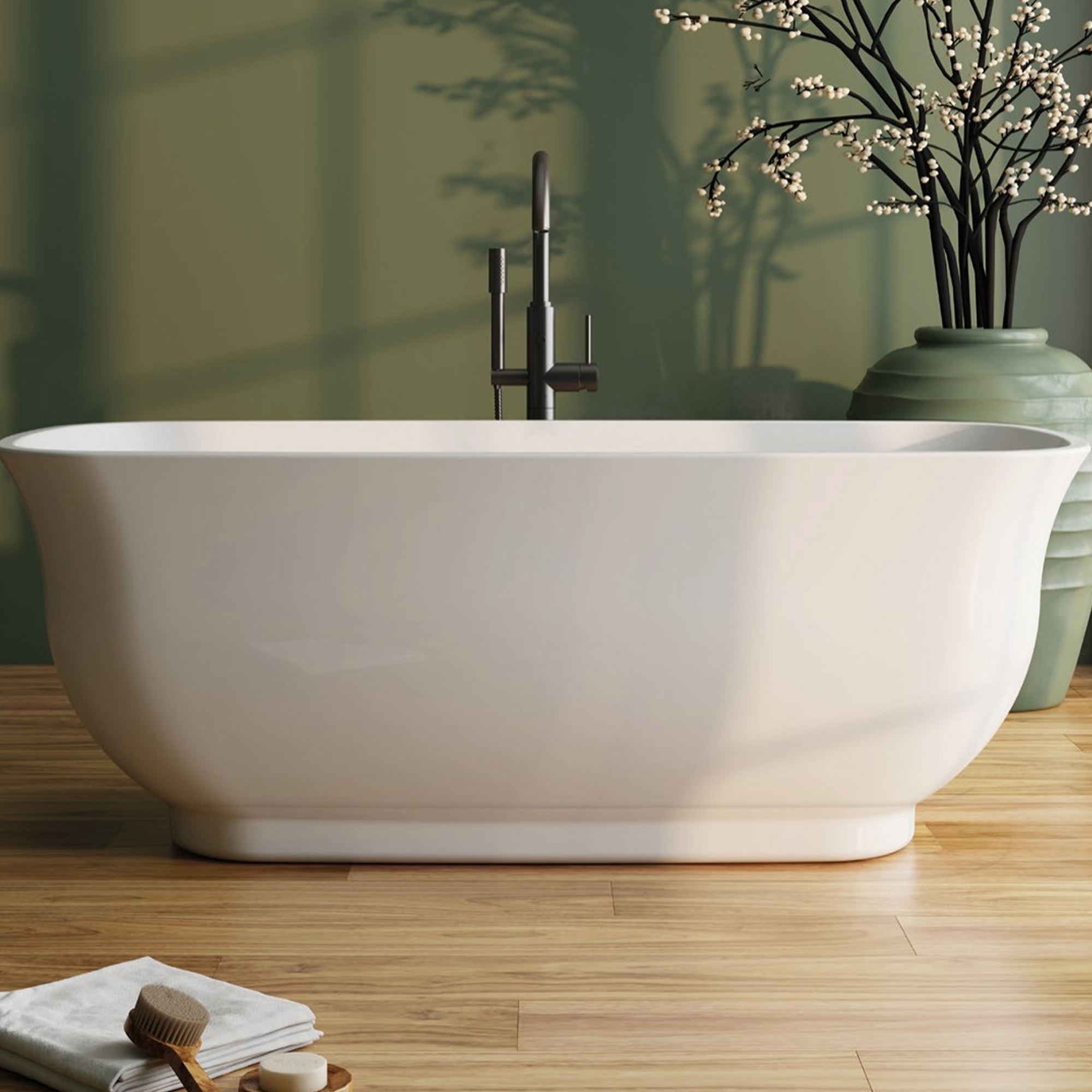 Vincent Alexander Fresia White Freestanding Bath - 1600 x 750mm