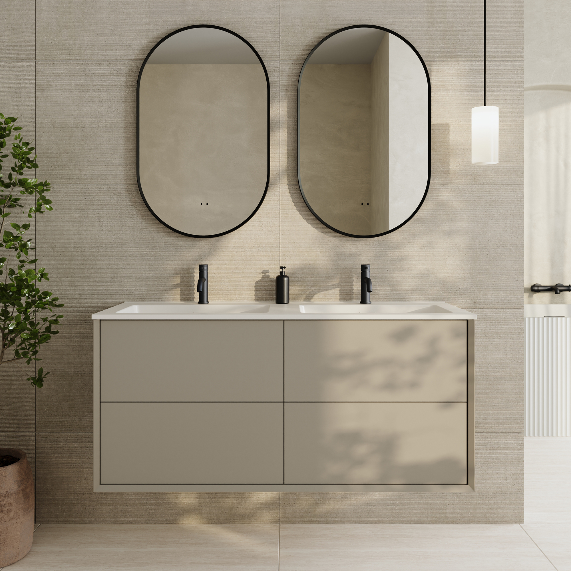 Oslo 1200mm Wall Mounted Vanity Unit & Matt White Basin