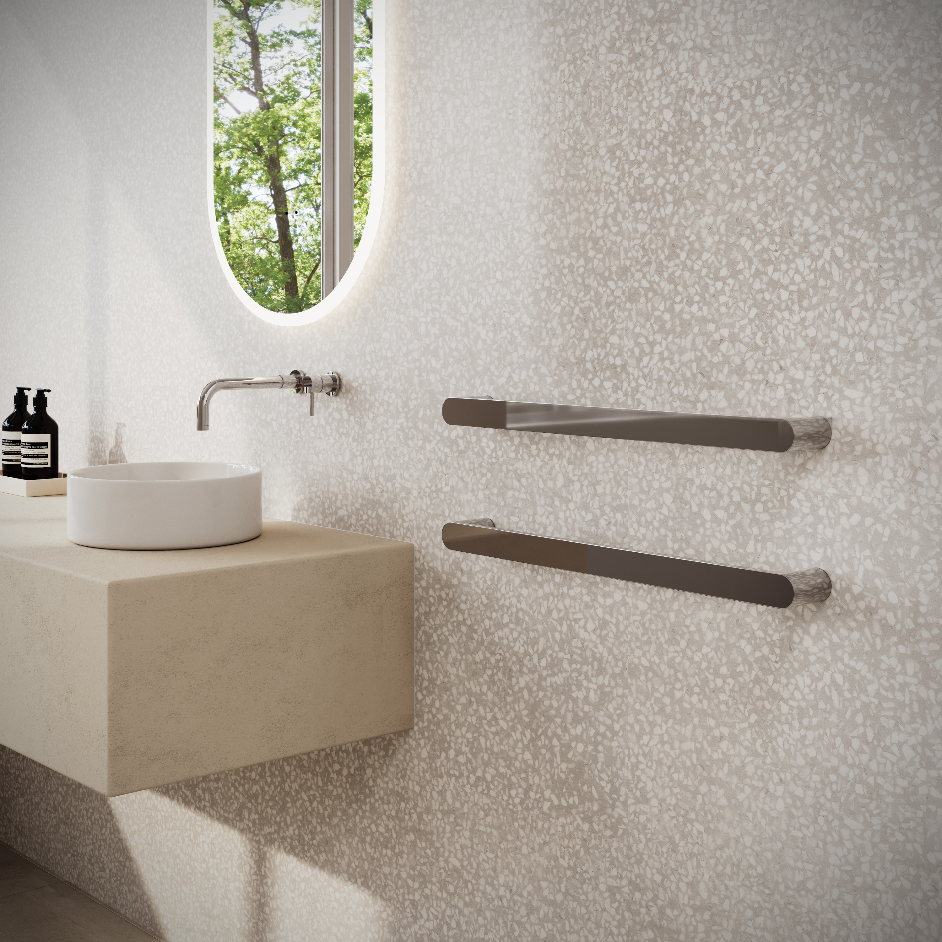 Toasty Duna Polished Stainless Steel Electric Heated Towel Rail