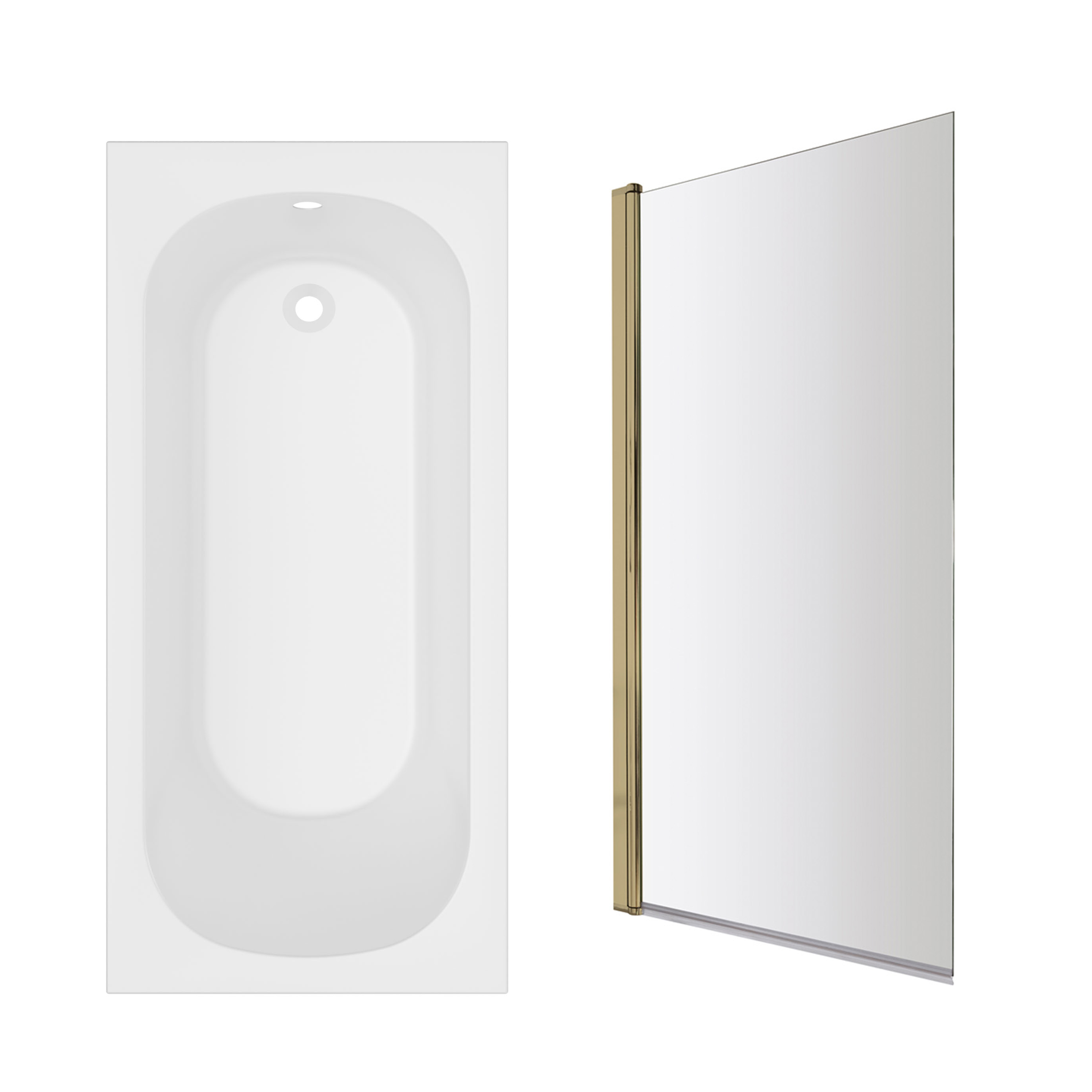 Armourcast Reinforced Single Ended Shower Bath & Shower Screen