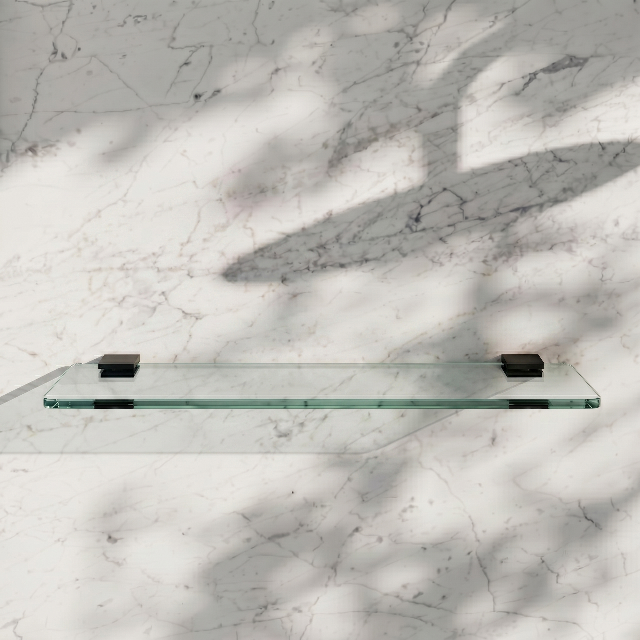 Harbour Status Matt Black Glass Shelf
