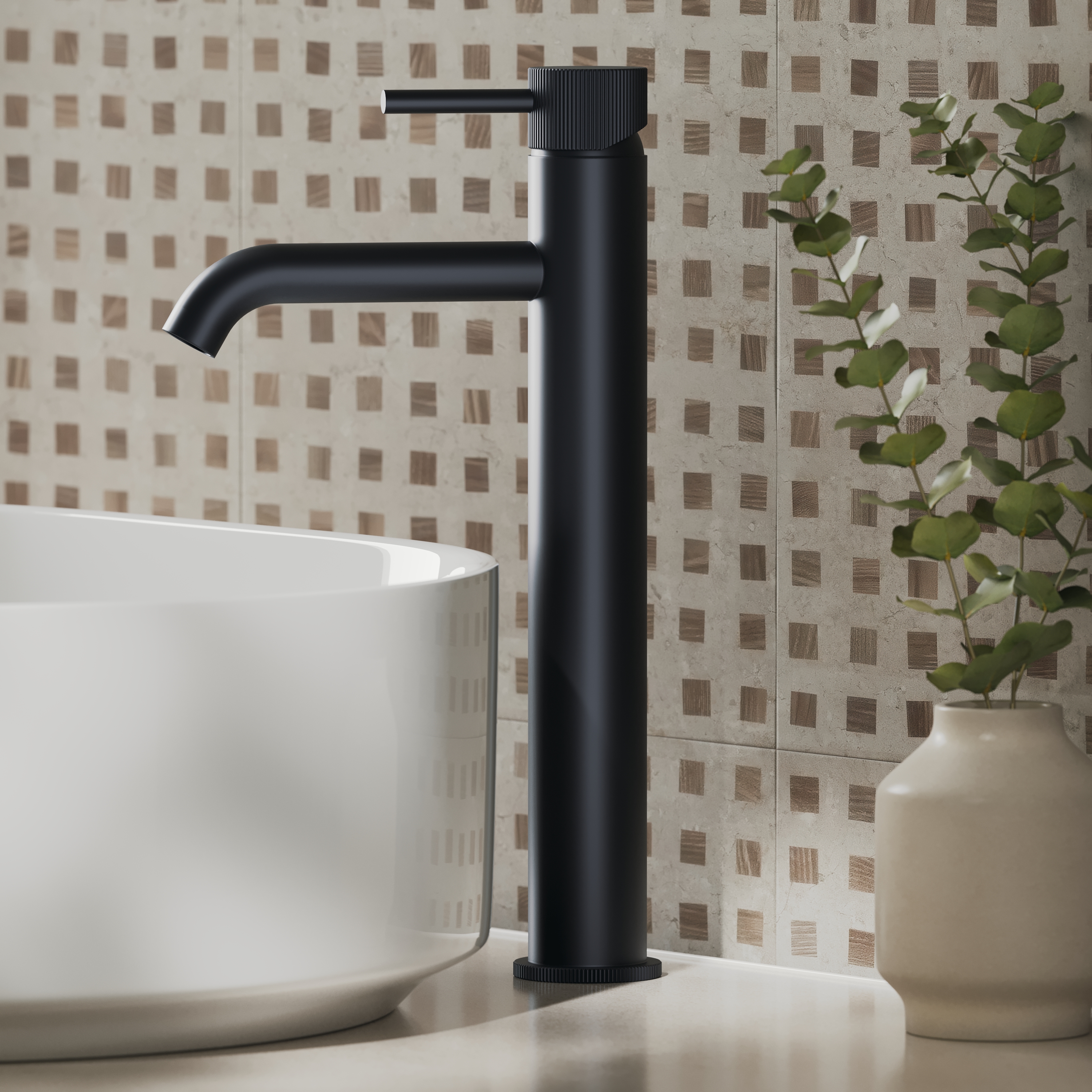 Harbour Fluted Tall Mono Basin Mixer Tap