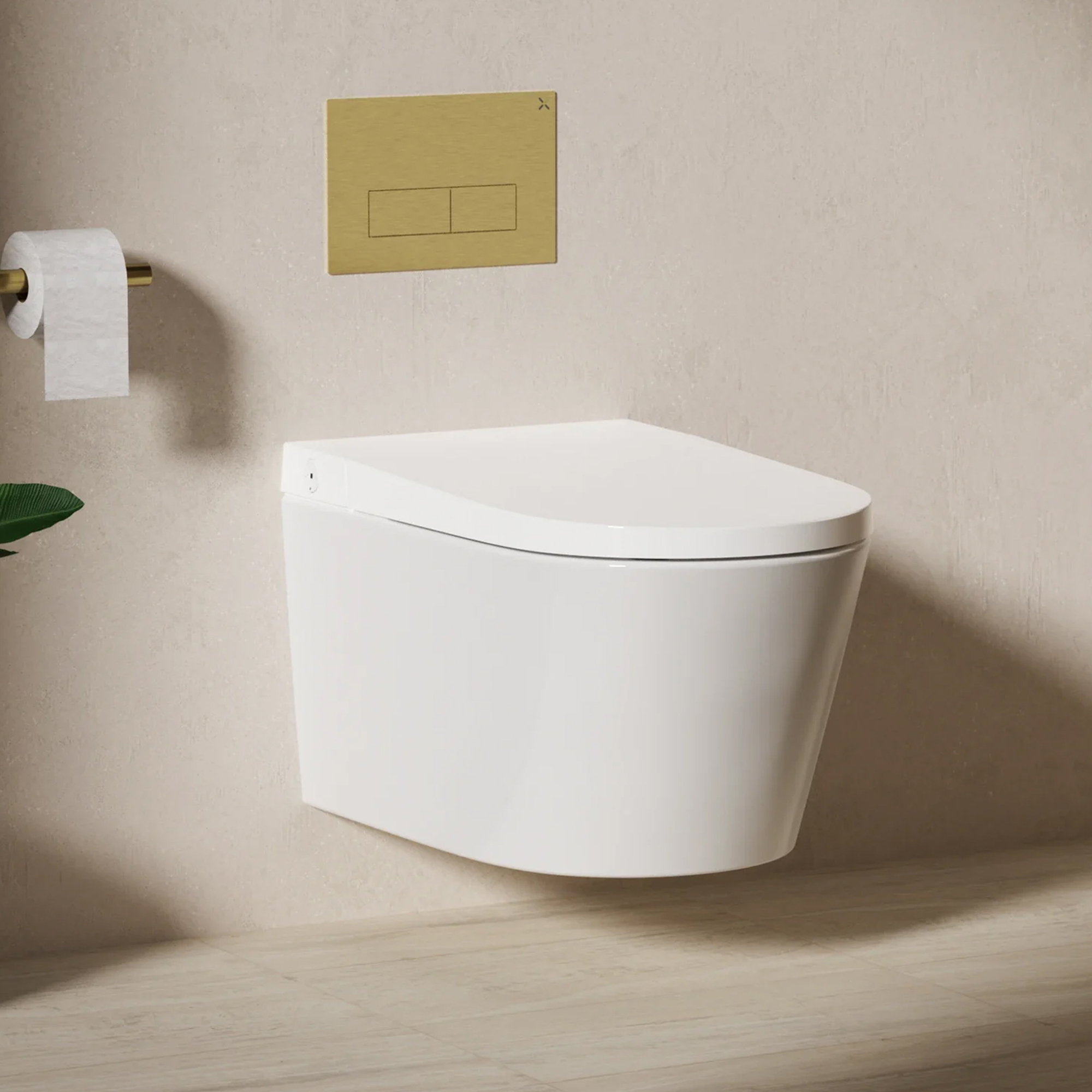 Crosswater Mada Rimless Wall Hung Smart Toilet and Seat with Wash and Dry Function