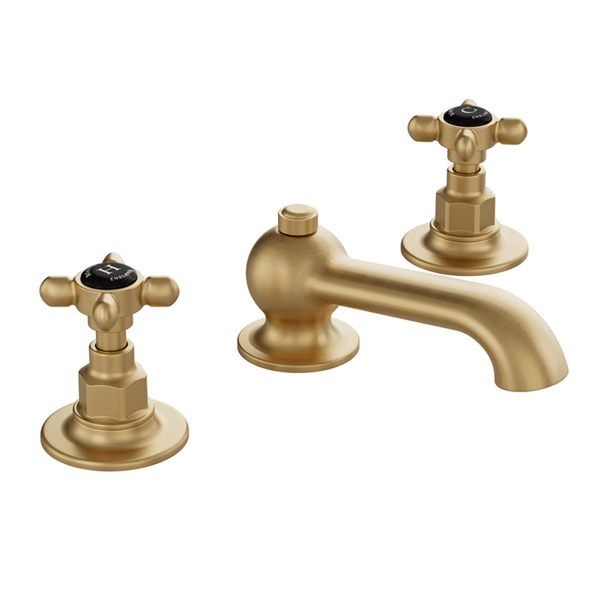 Booth & Co Axbridge Traditional Crosshead 3 Hole Basin Mixer Tap with Waste