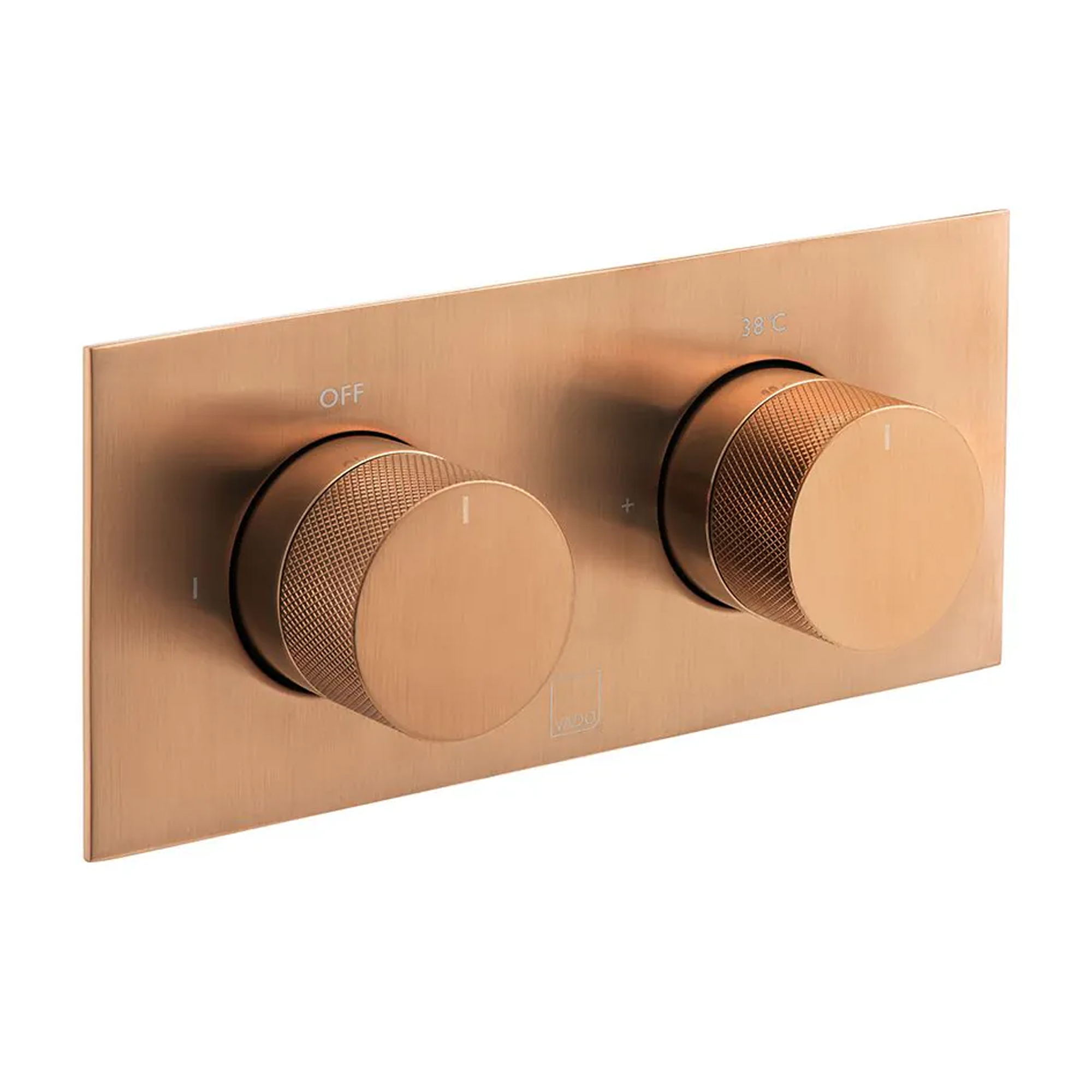 Vado Individual Tablet Knurled 2 Outlet 2 Handle Thermostatic Concealed Shower Valve