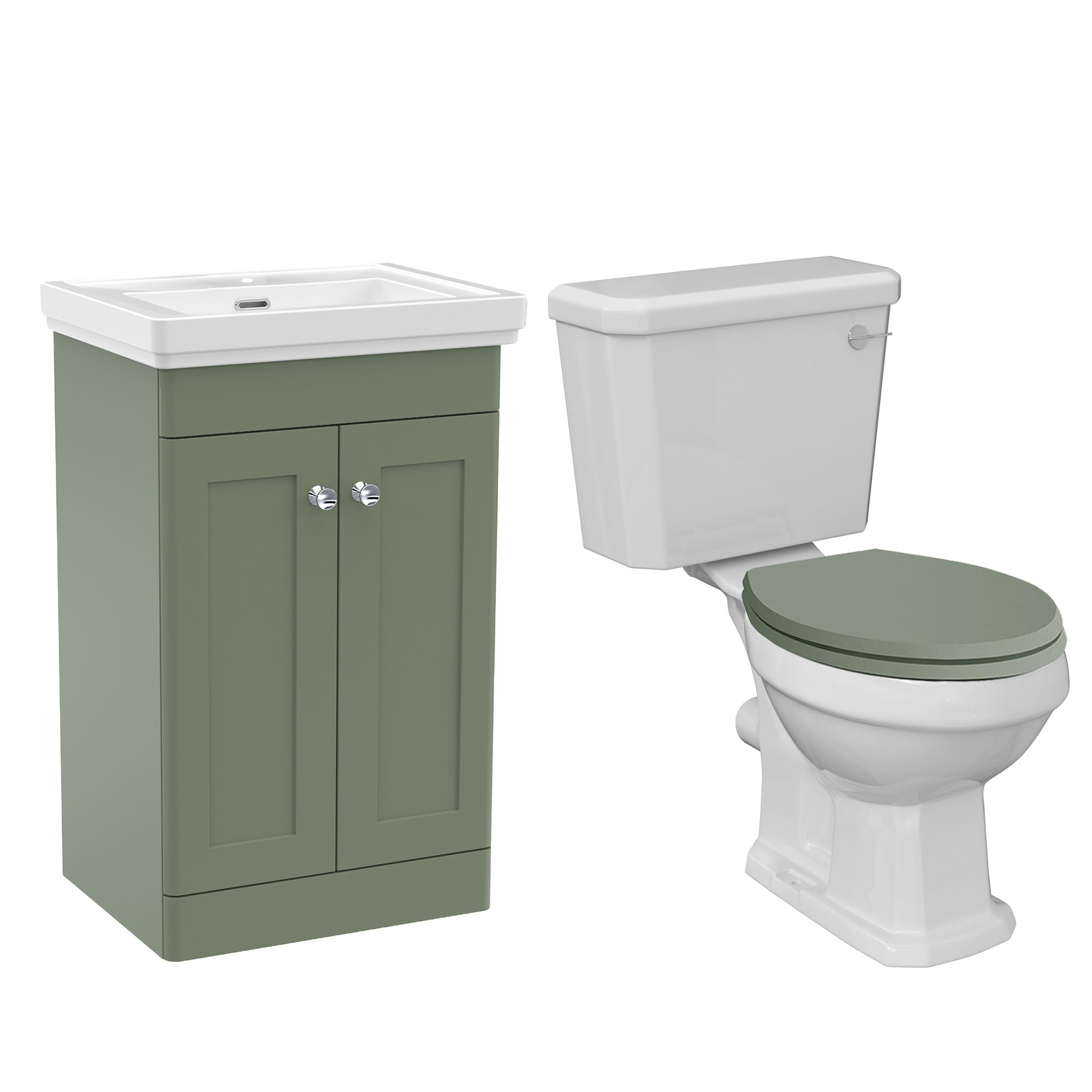 Butler & Rose Ophelia Traditional Toilet & 500mm Floorstanding Vanity Unit Bathroom Suite