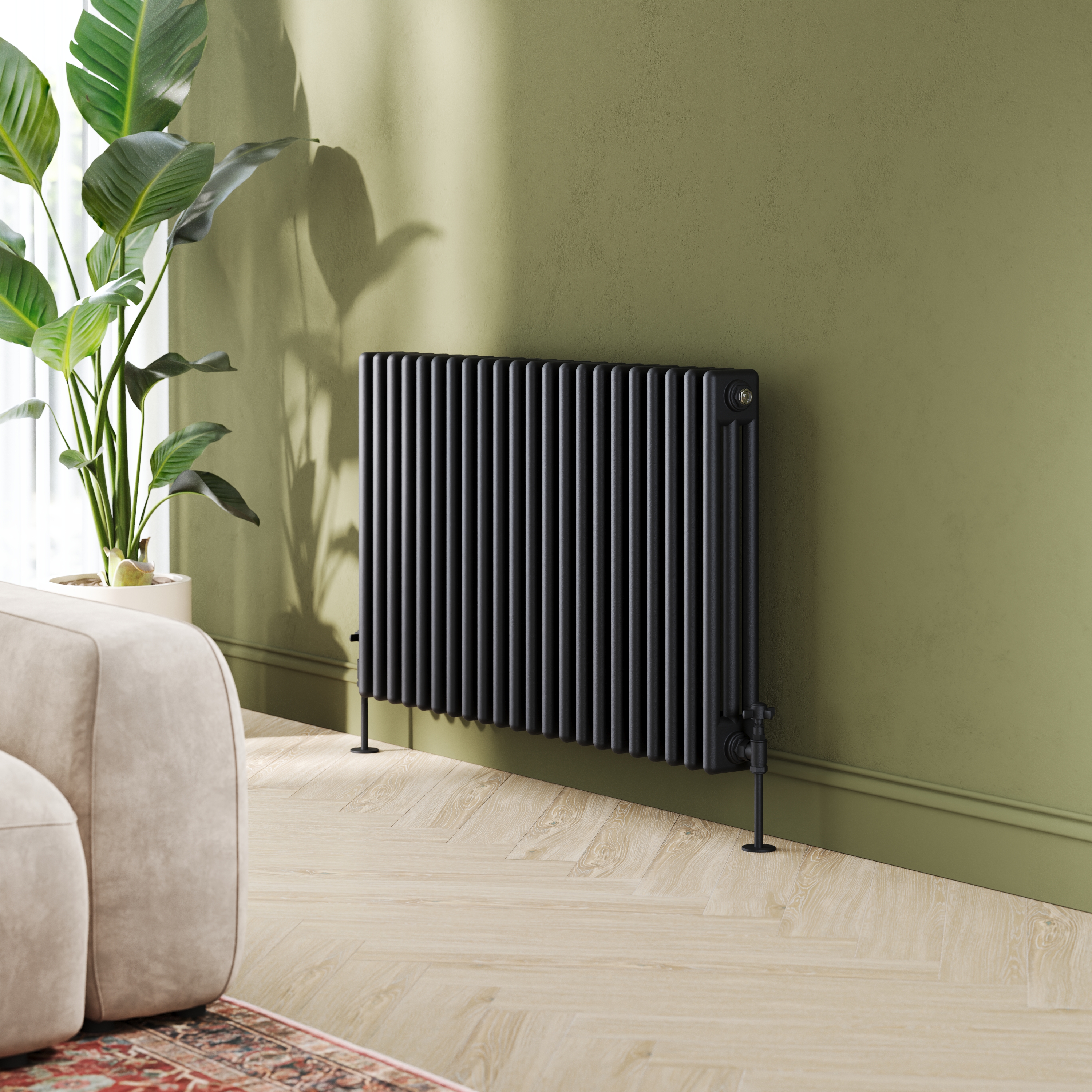 Toasty Ardleigh Matt Black Horizontal Column Radiator