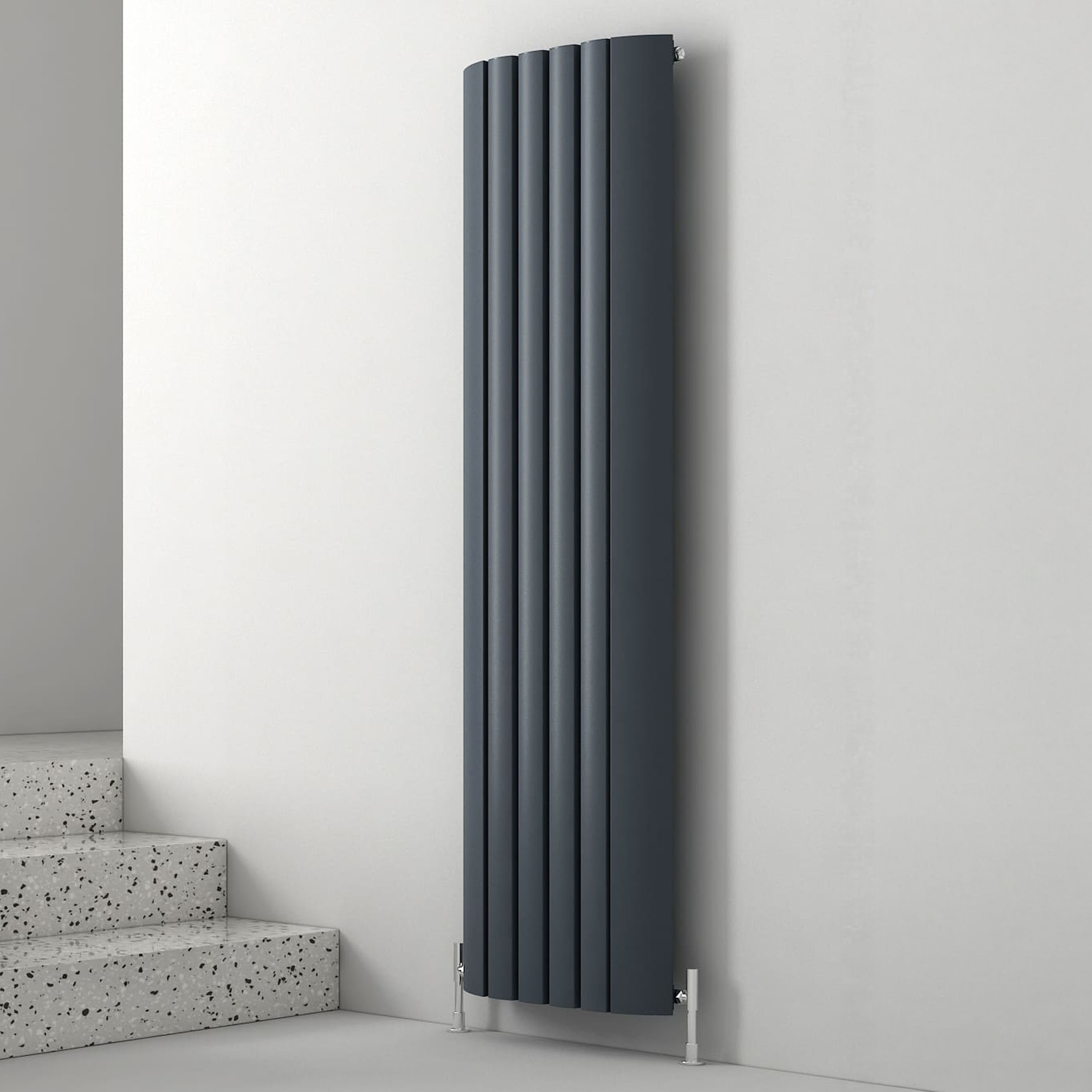Carisa Gaia Oval Single Panel Vertical Aluminium Radiator