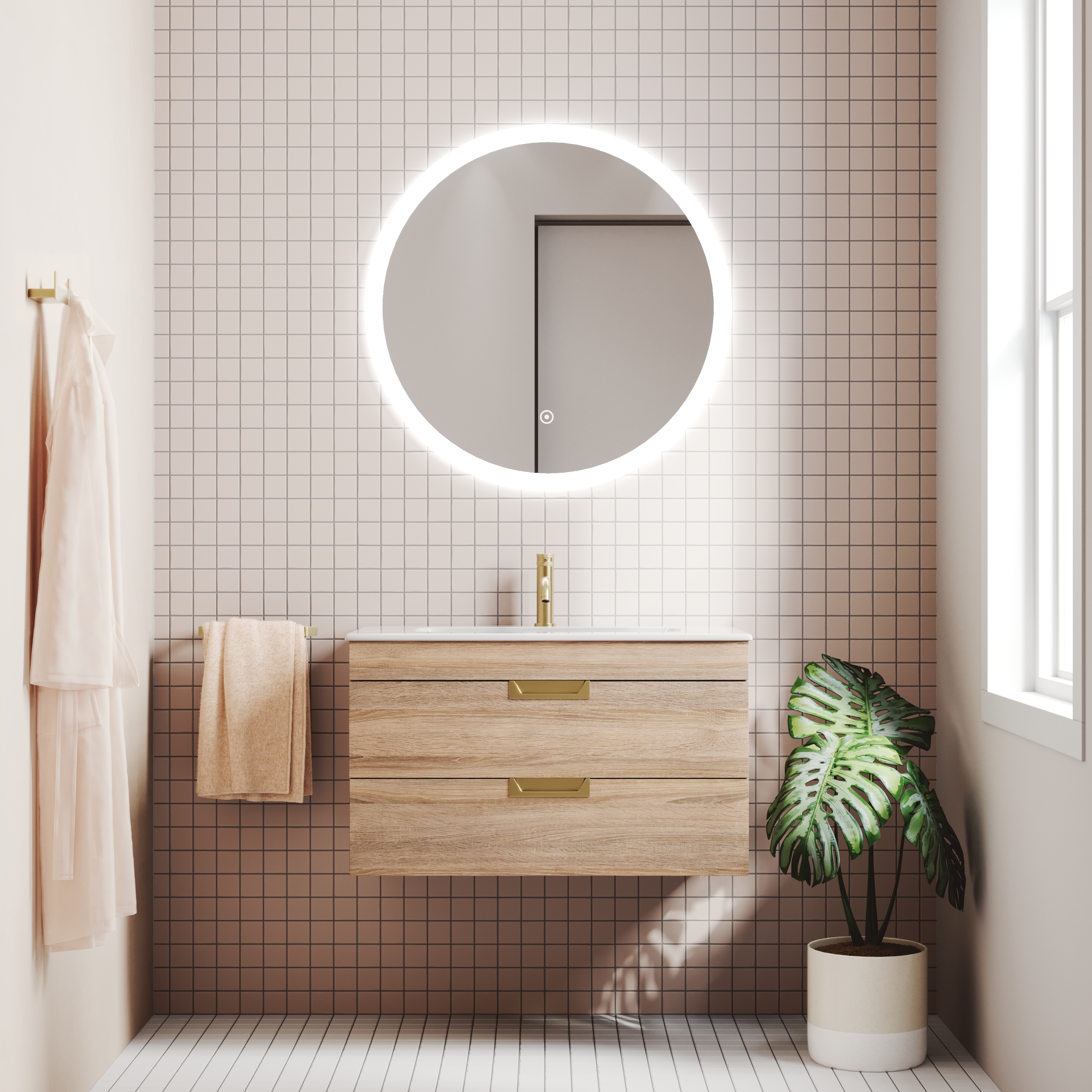 Isla 800mm Wall Hung Vanity Unit & Basin