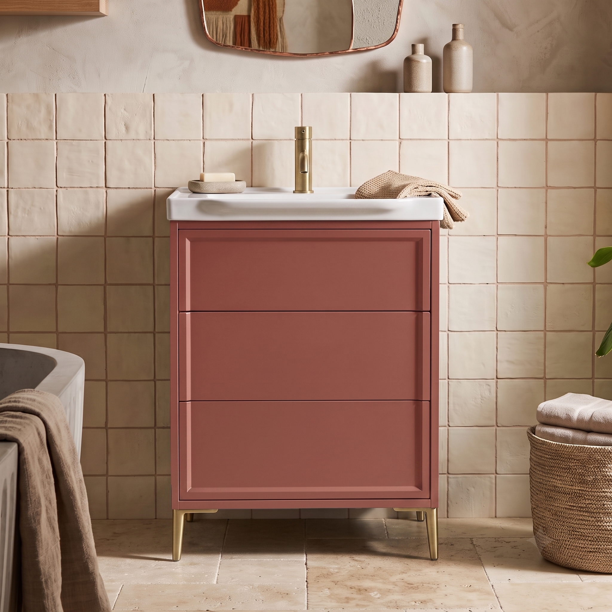 Elara 600mm Floorstanding Vanity Unit & Basin with Leg Set
