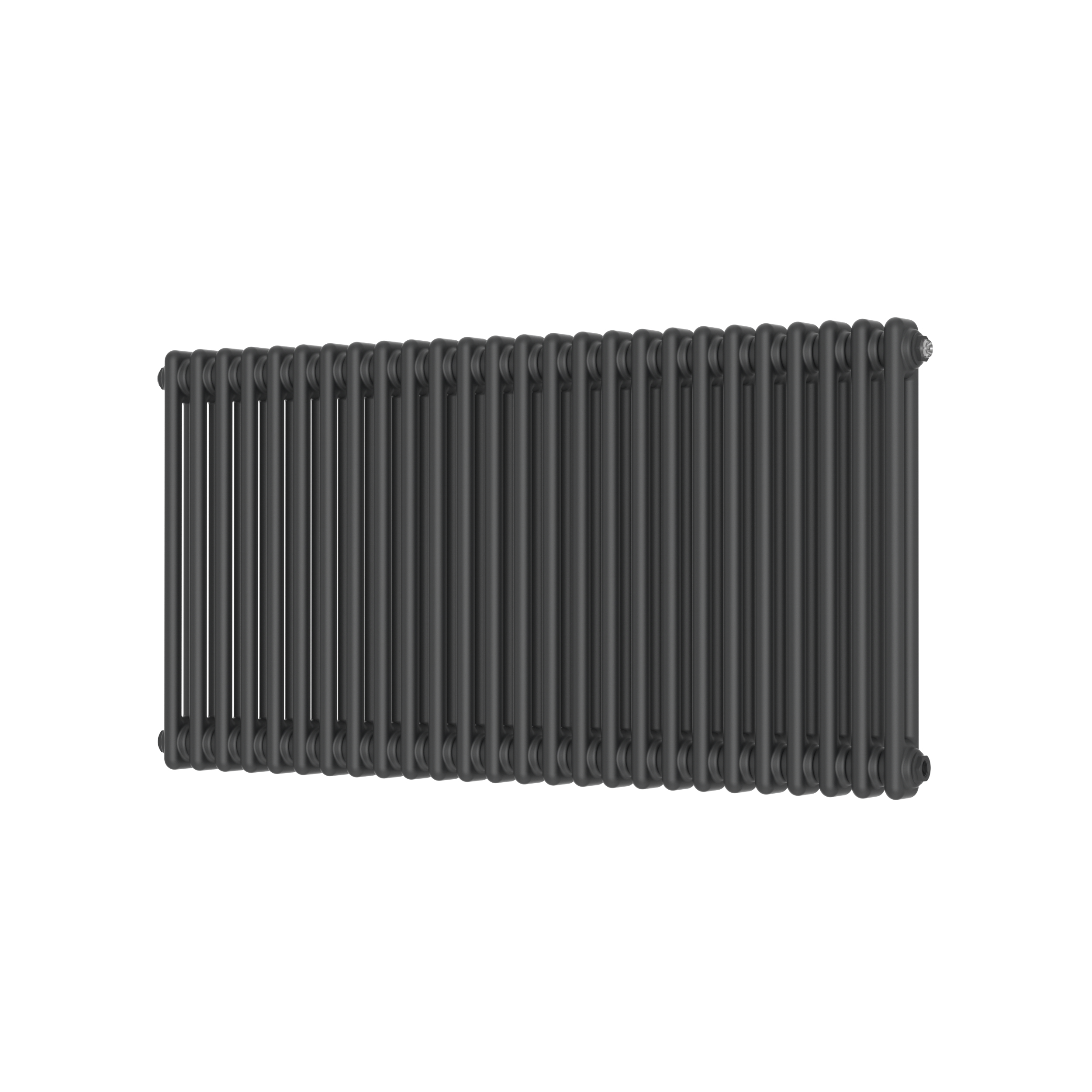 Butler & Rose Designer 2 Column Horizontal Radiator - Matt Anthracite - 600mm Tall