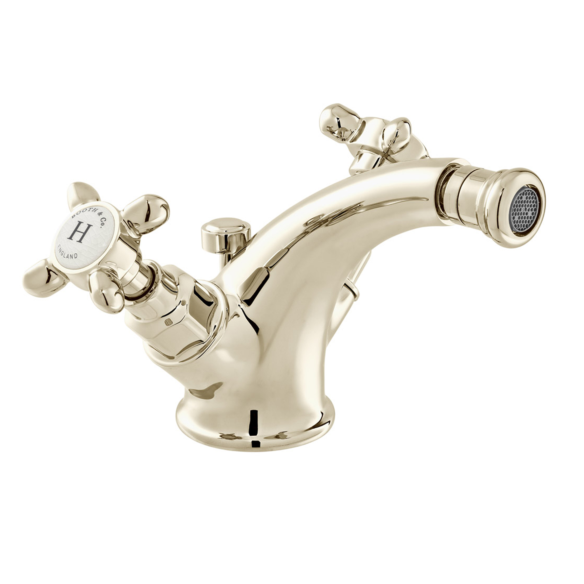 Booth & Co Axbridge Traditional Crosshead Mono Bidet Mixer with Waste