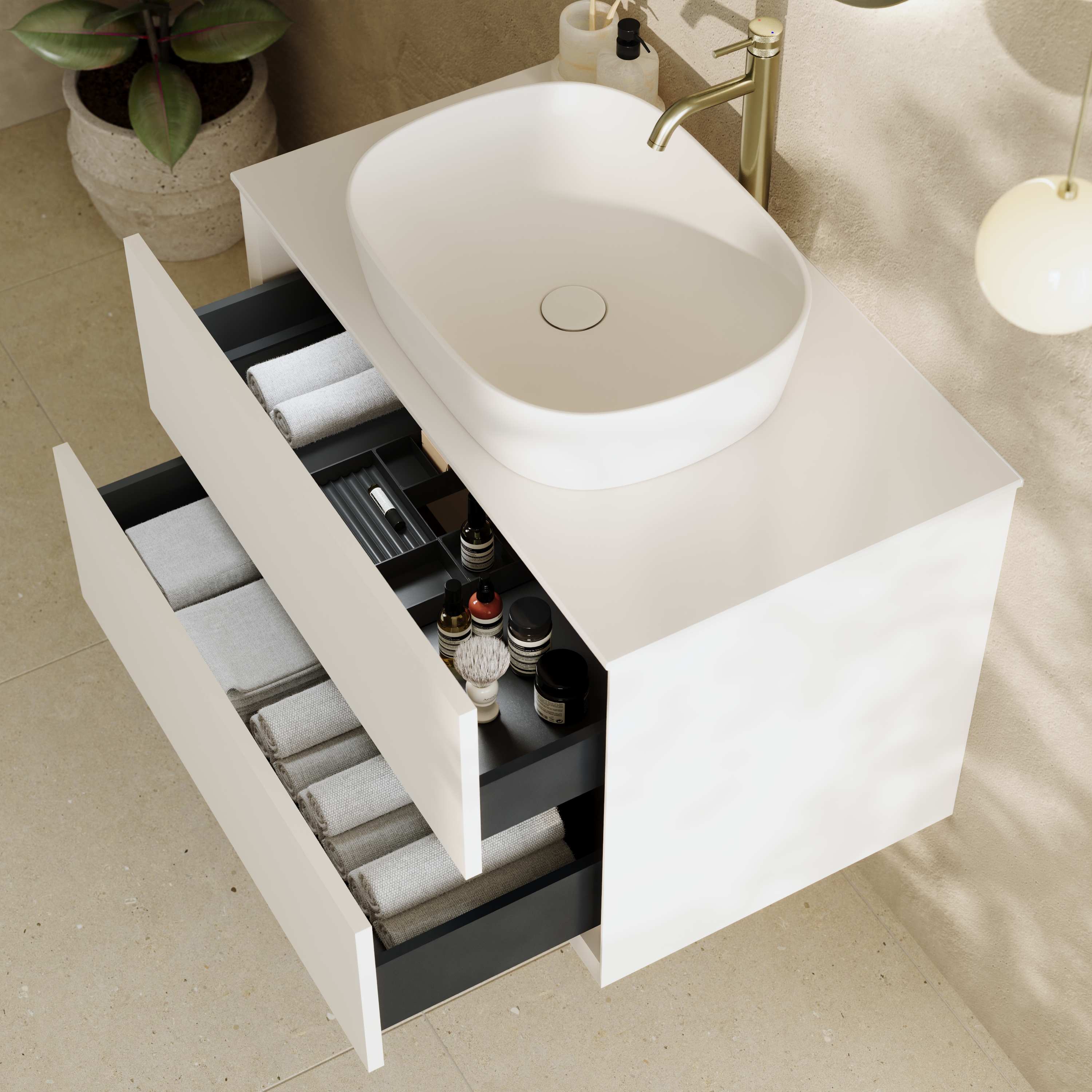 Oslo 800mm Wall Mounted Vanity Unit & Sintered Stone Countertop