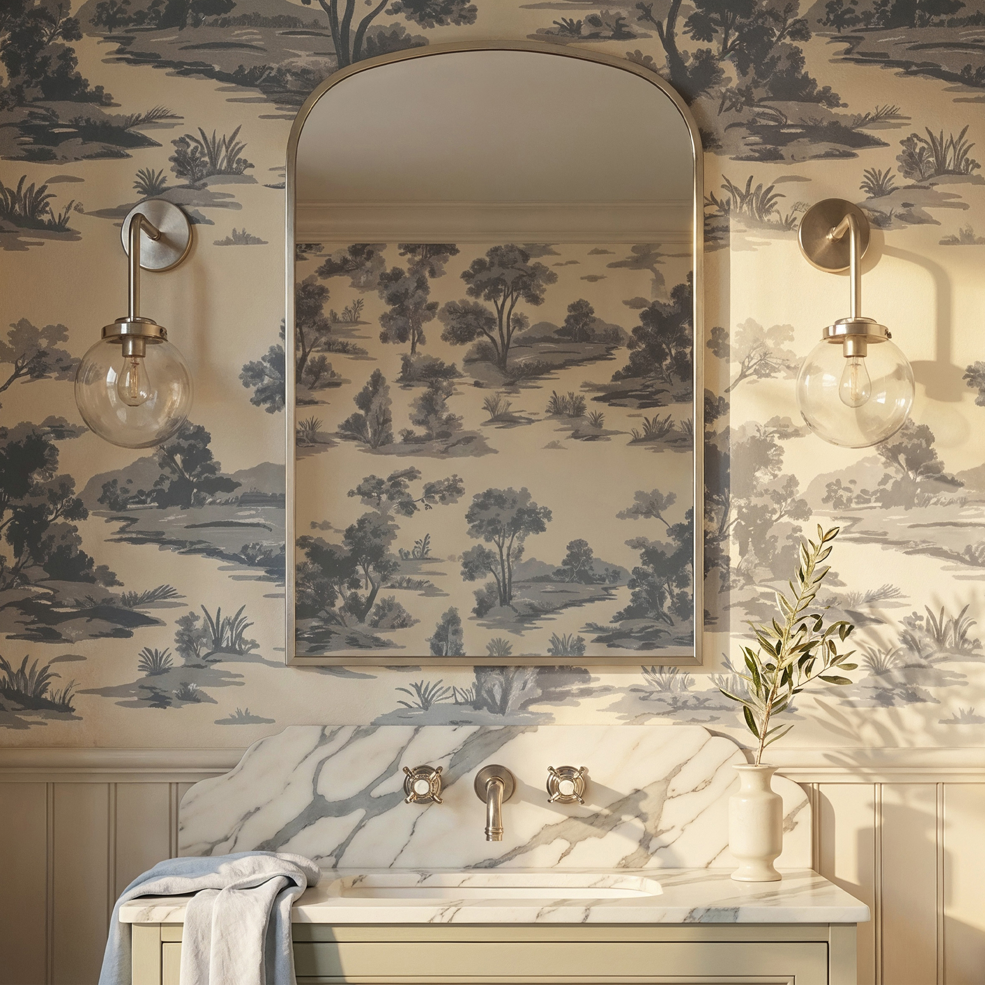 Origins Living Delphine Overmantle Arched Mirror - 600 x 900mm