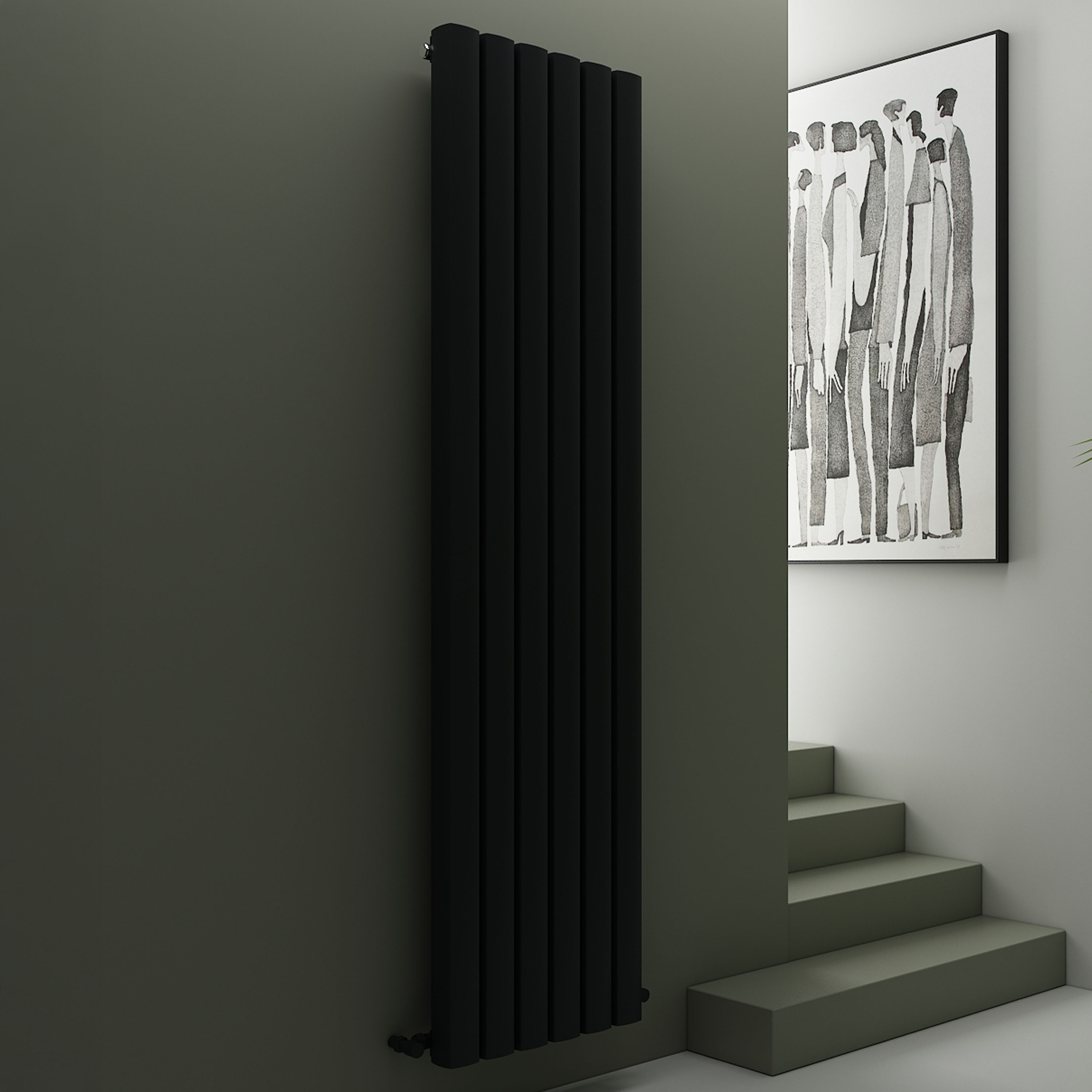 Carisa Vesta Oval Single Panel Vertical Aluminium Radiator