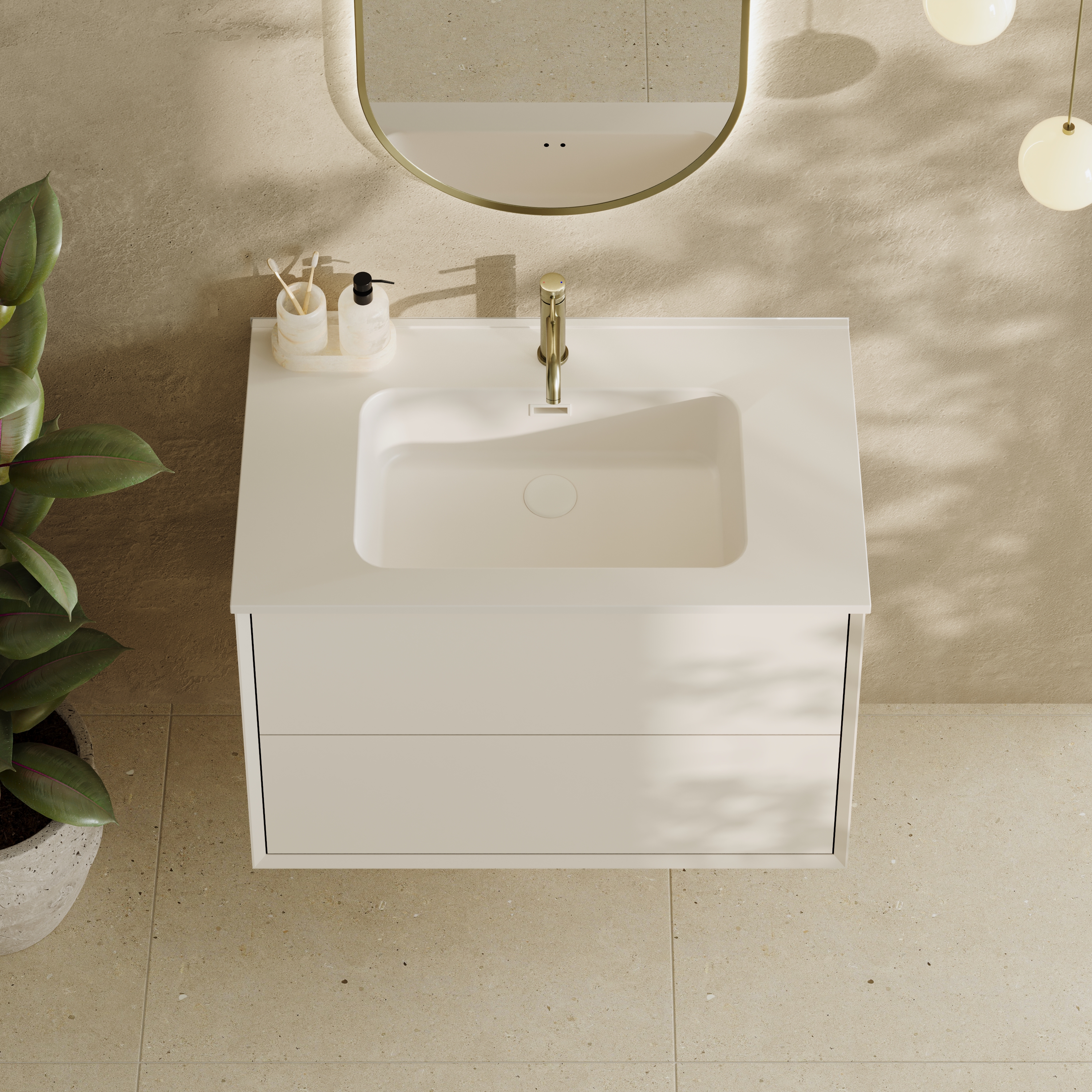 Oslo 800mm Wall Mounted Vanity Unit & Matt White Basin