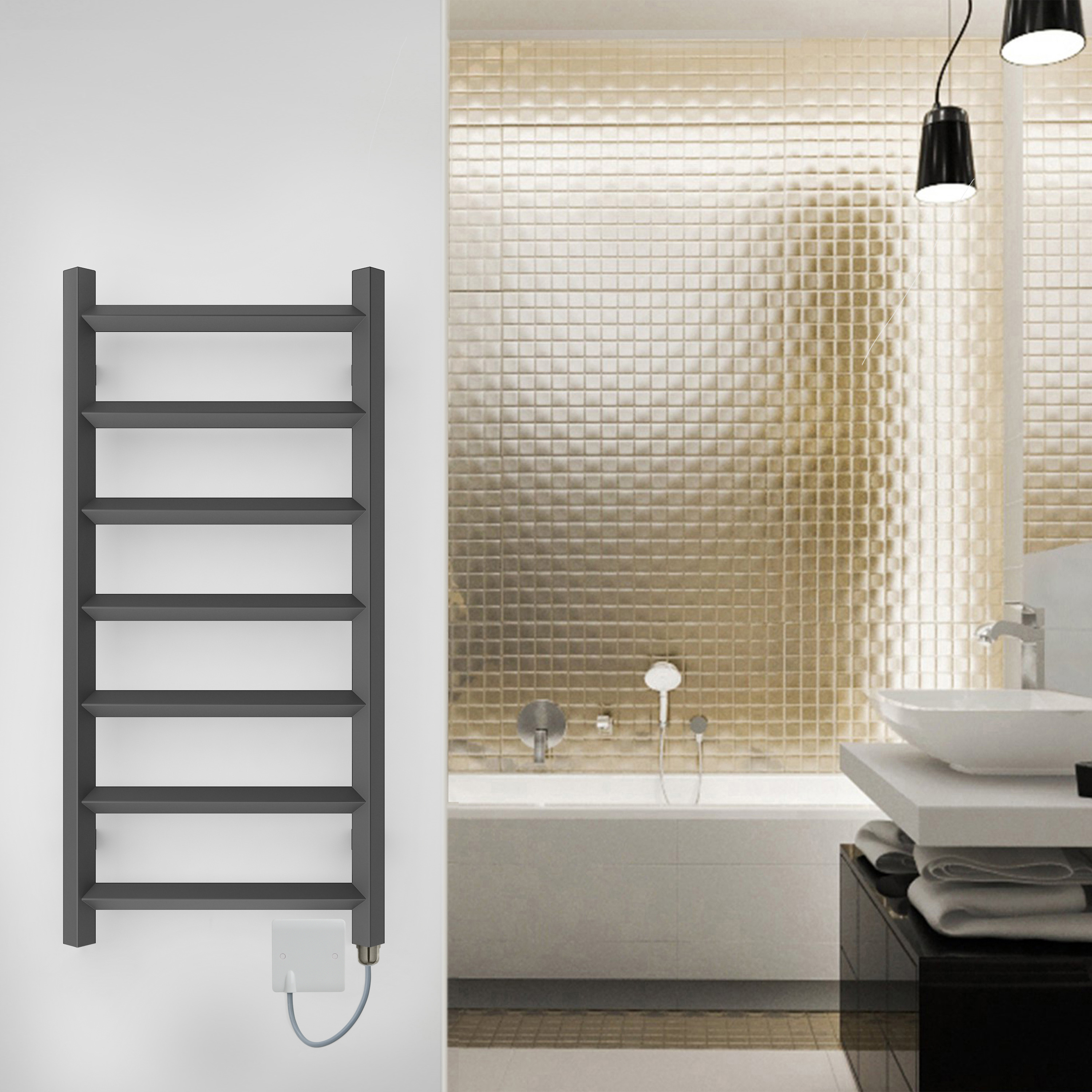 Terma Crystal Electric Heated Towel Rail with SIM Heating Element