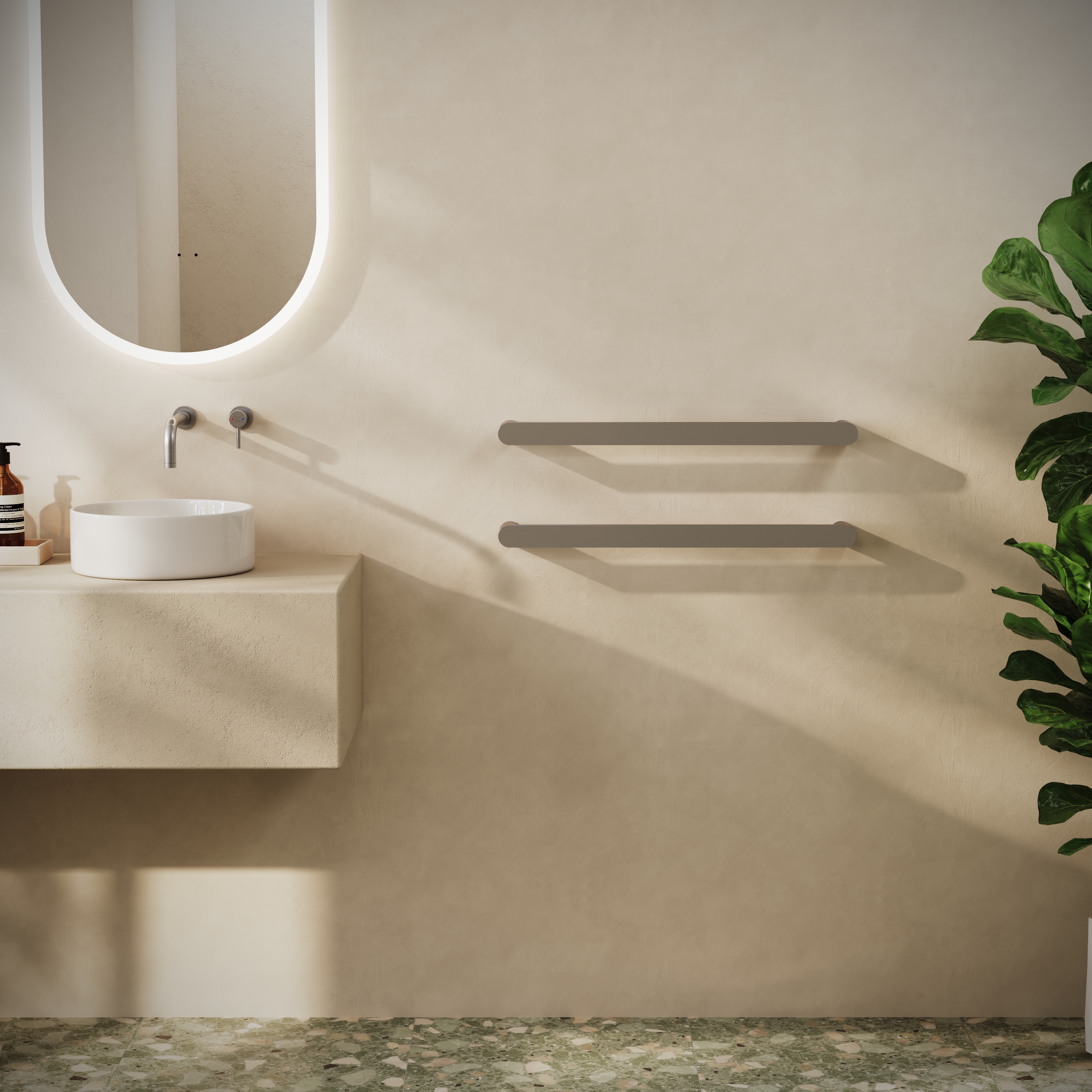 Toasty Duna Brushed Stainless Steel Electric Heated Towel Rail