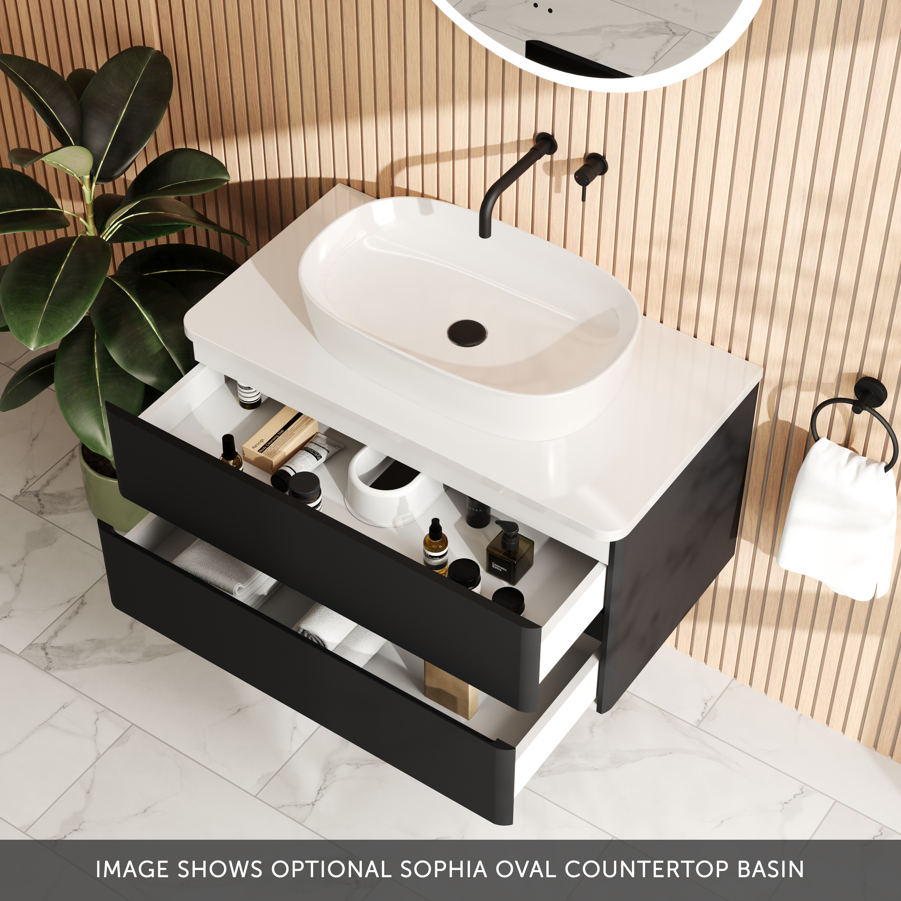 Drench Origin 900mm Wall Mounted Vanity Unit & Countertop