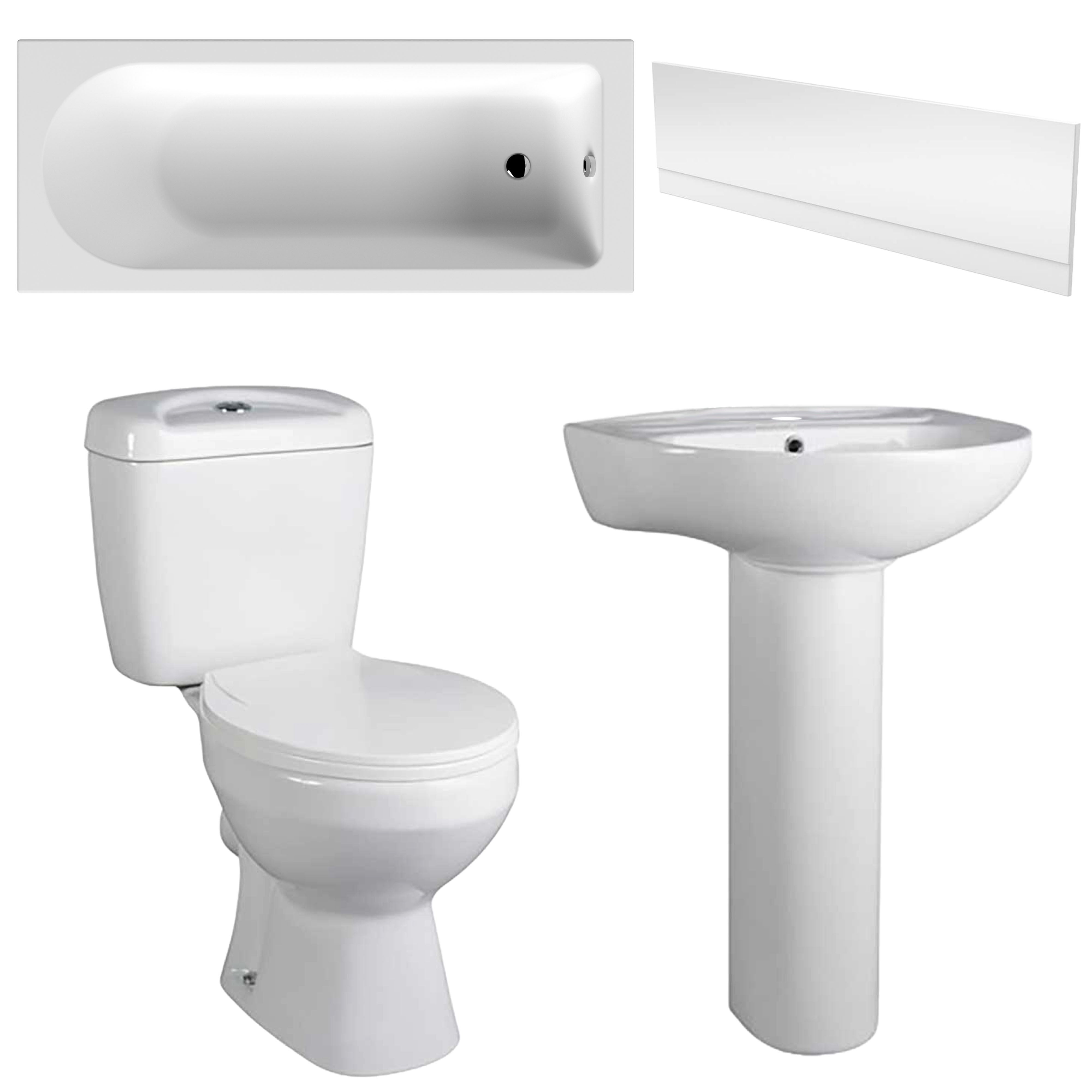 Emma 3 Piece Bathroom Suite with Front Bath Panel