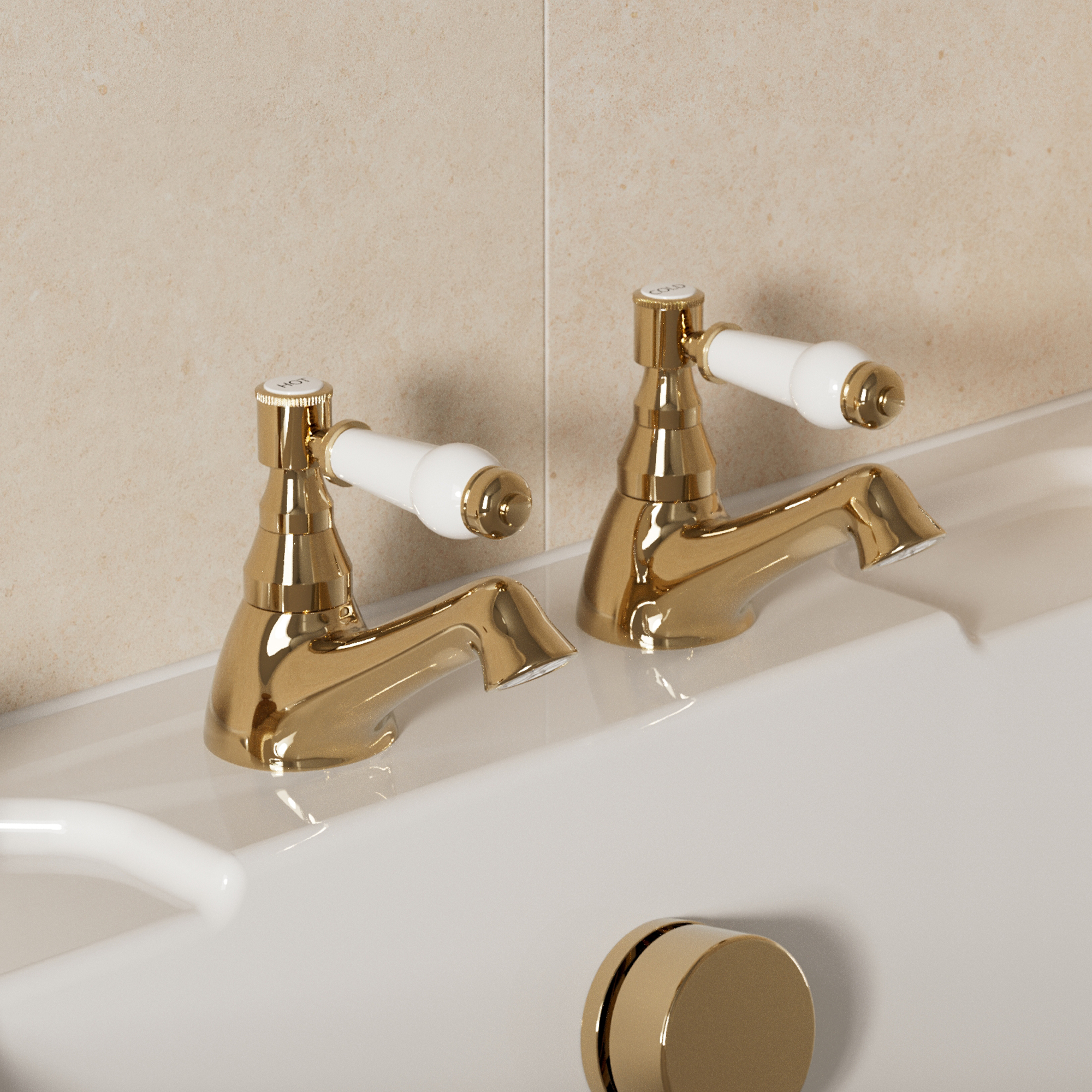 Butler & Rose Eliza Lever Bath Pillar Taps
