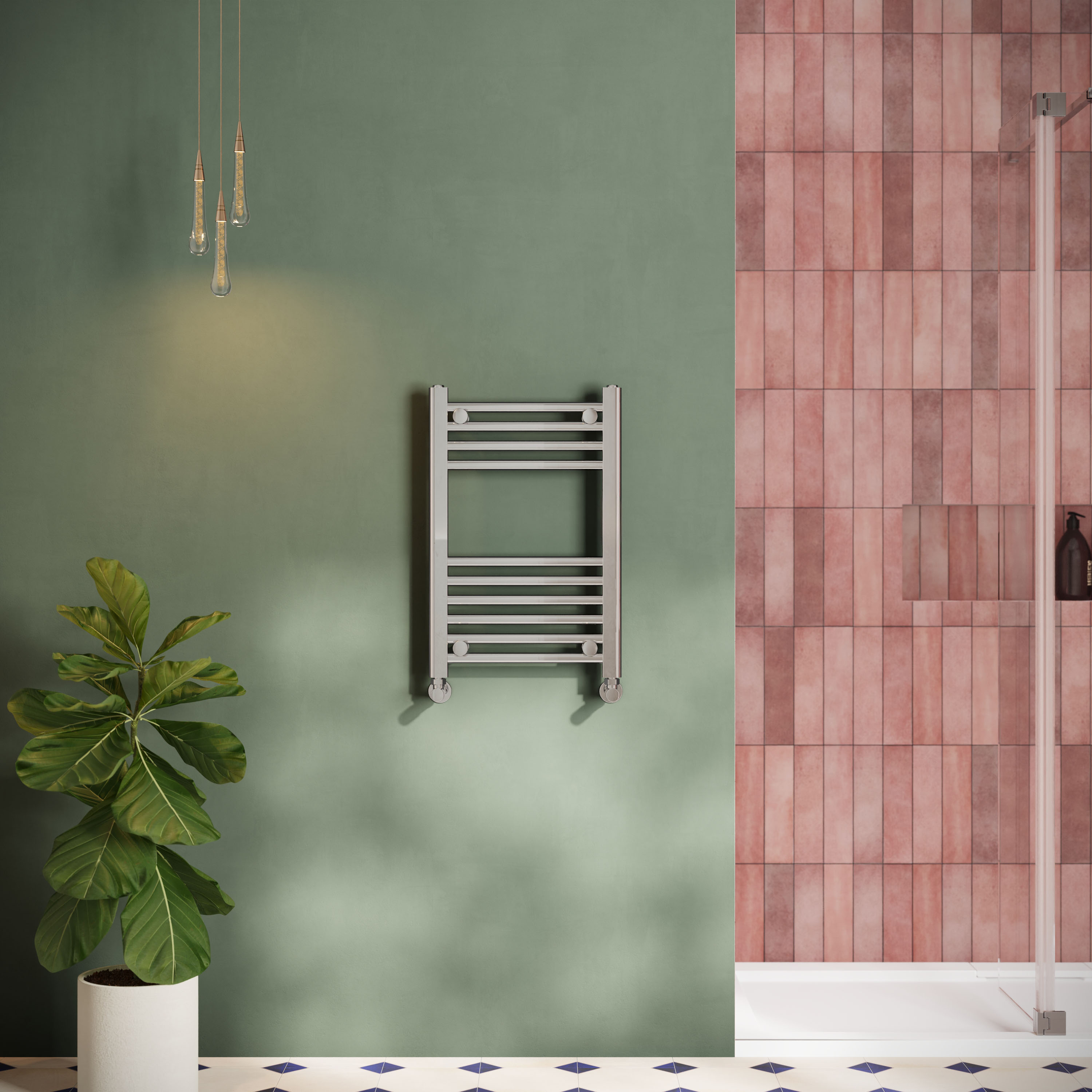 Toasty Glow Chrome 22mm Heated Ladder Towel Rail