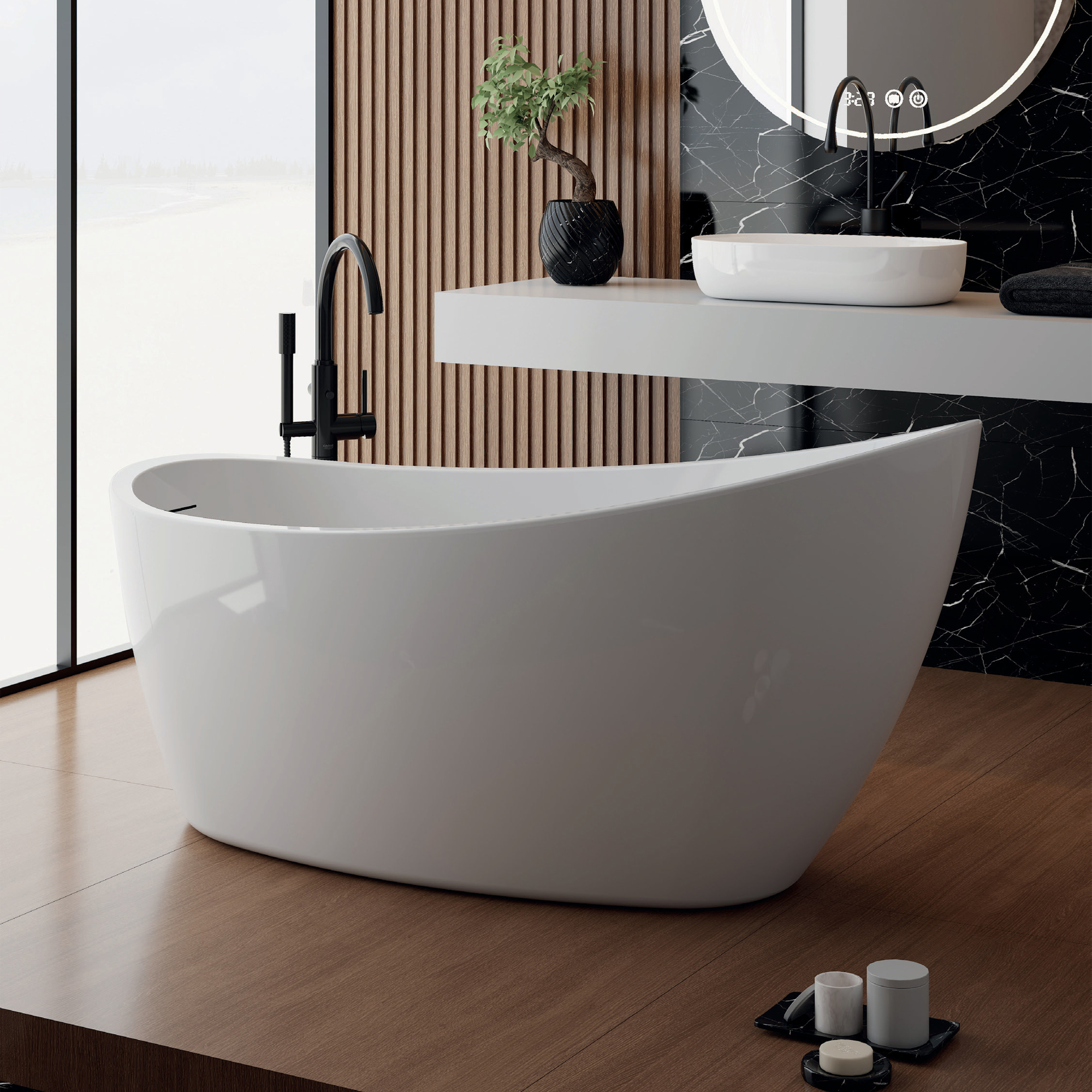 Vincent Alexander Hastings White Freestanding Bath - 1550 x 780mm