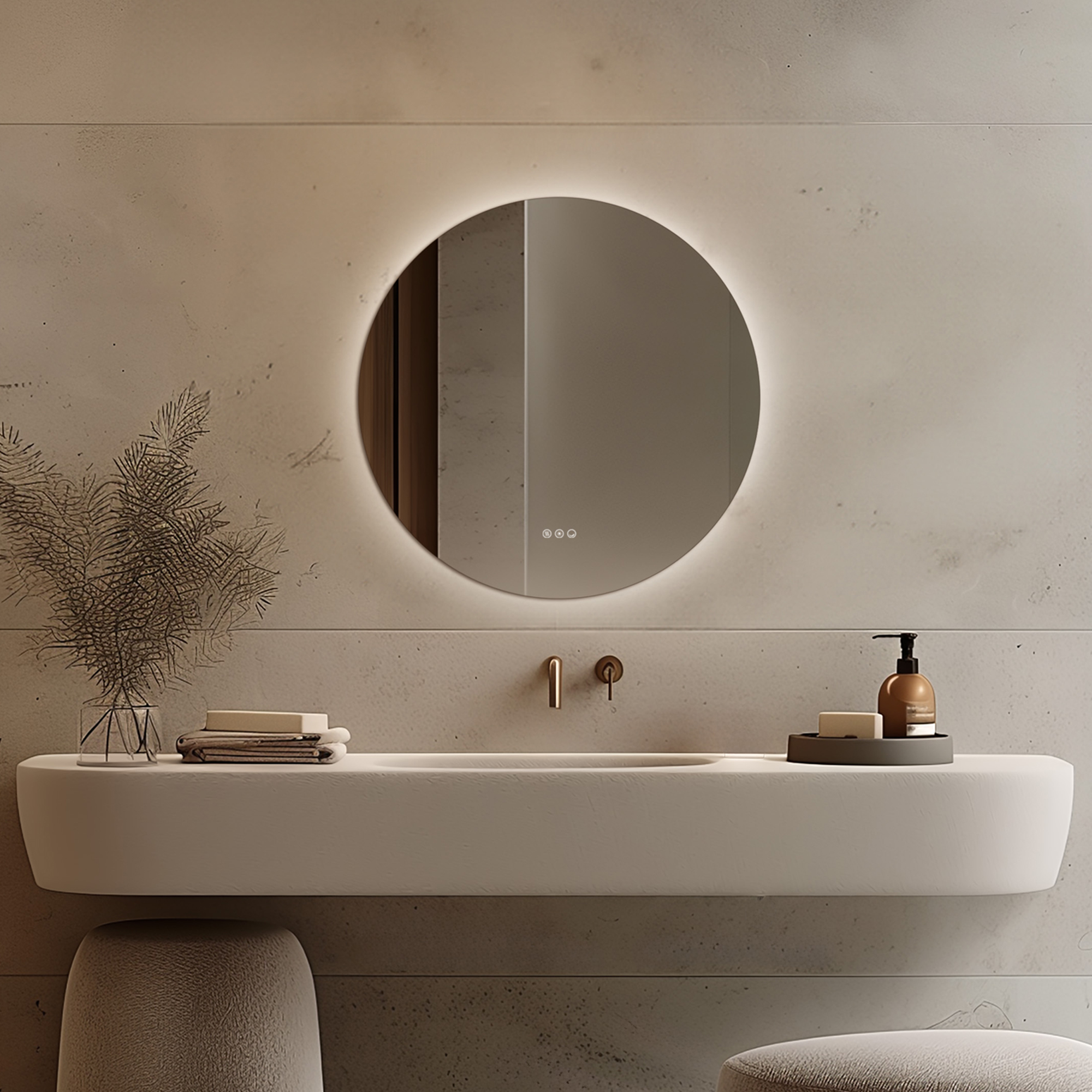 Origins Living Claris Round LED Illuminated Mirror with Demister Pad & Colour Change Lights