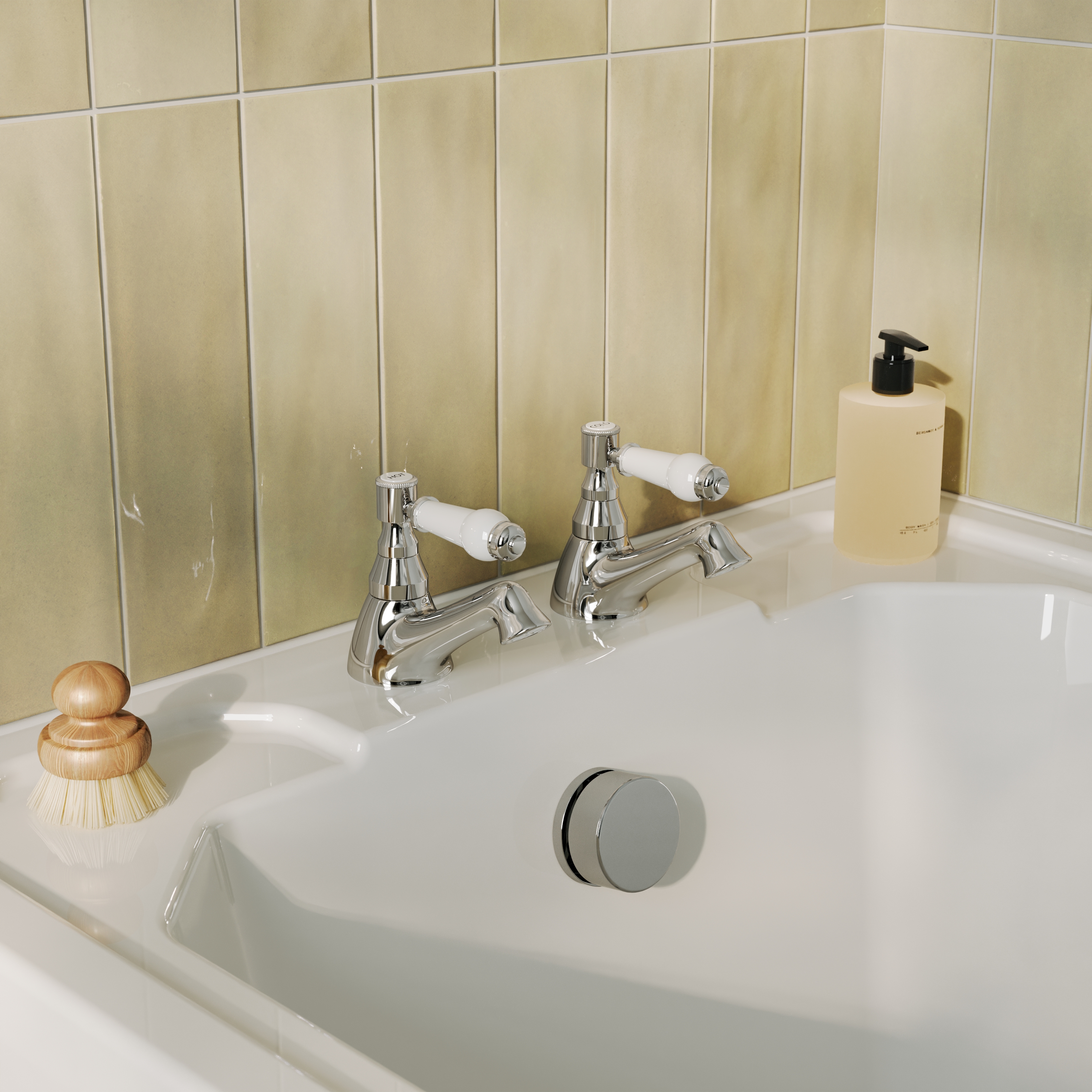 Butler & Rose Eliza Lever Bath Pillar Taps