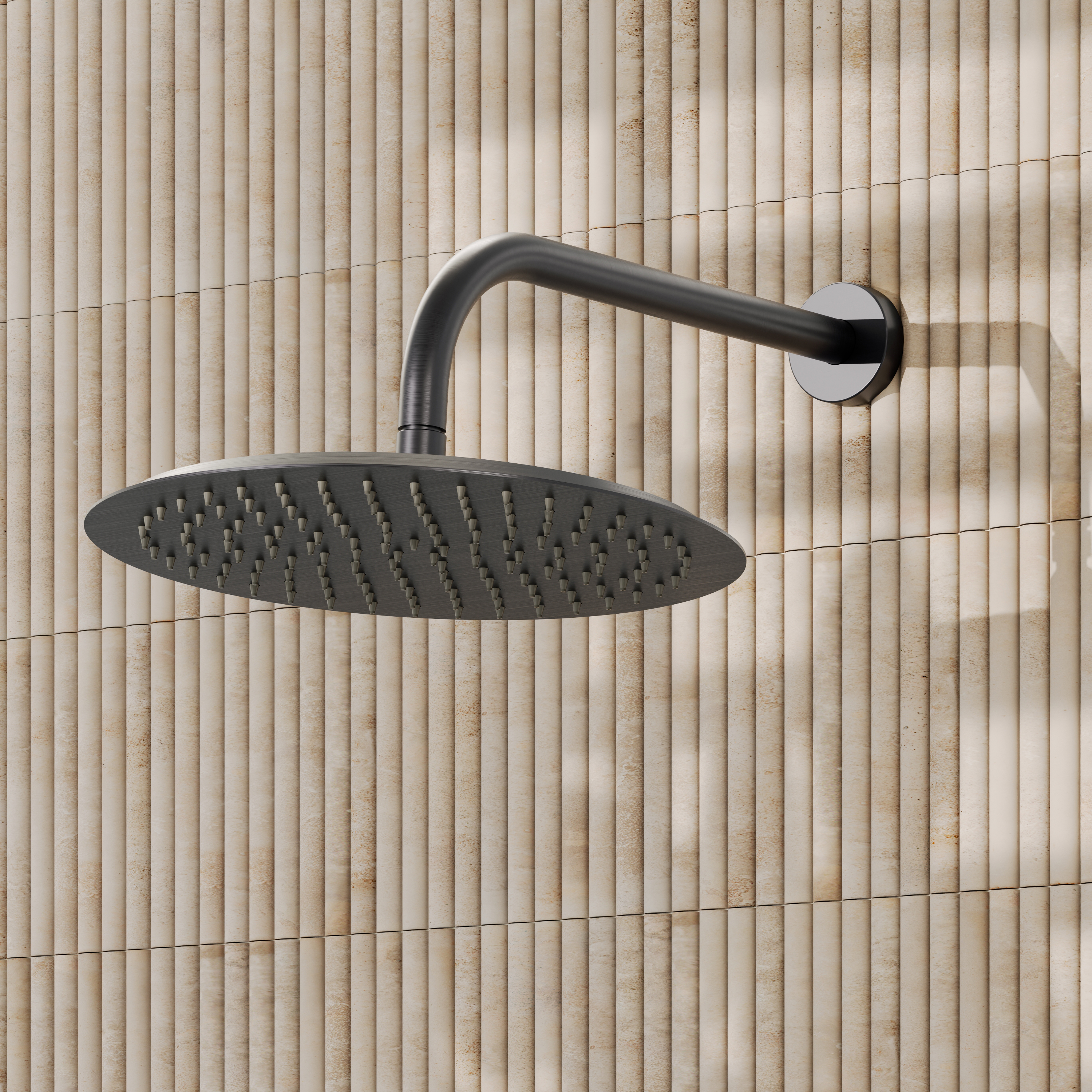 Core 300mm Slimline Round Shower Head with Wall Mounted Shower Arm