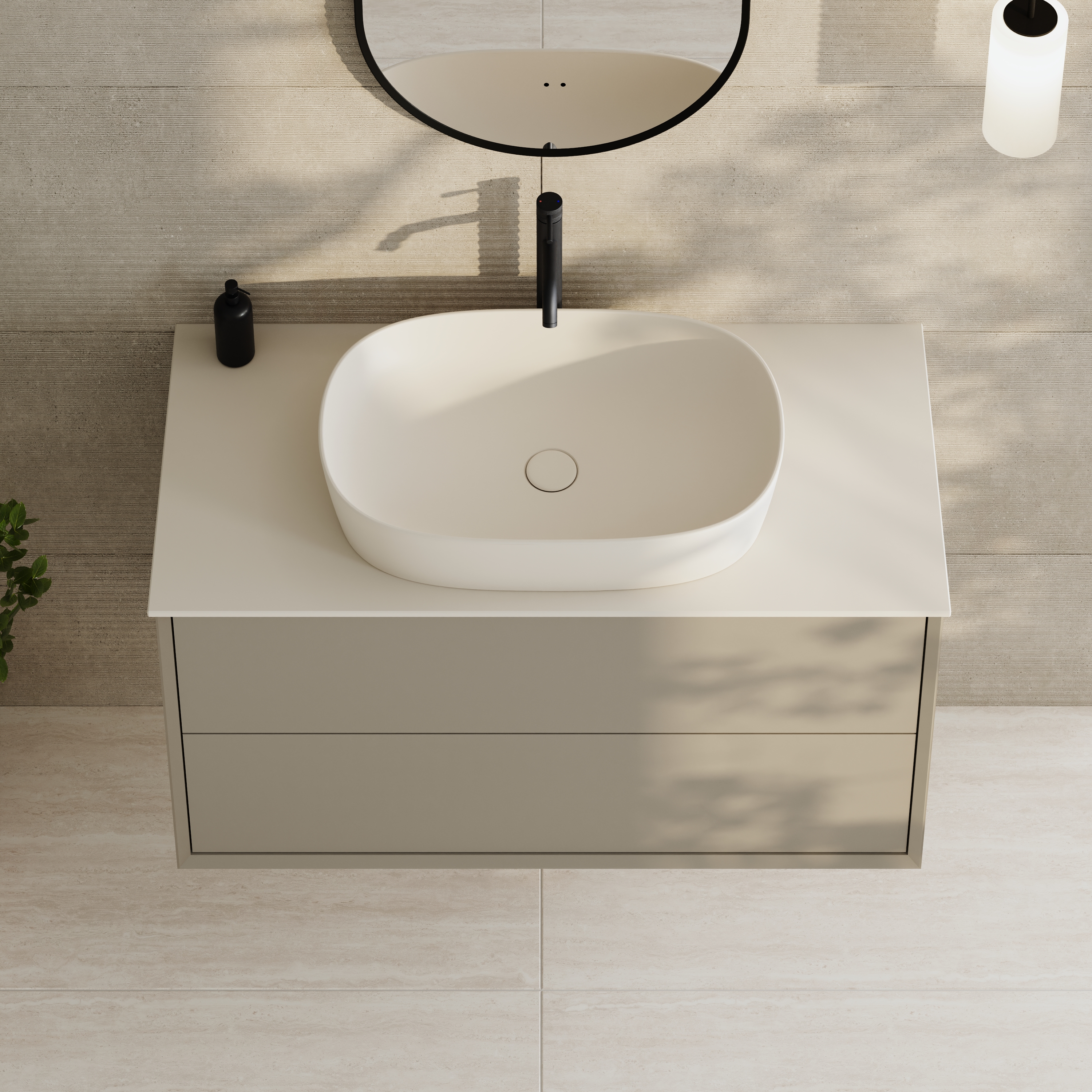 Oslo 1000mm Wall Mounted Vanity Unit & Sintered Stone Countertop