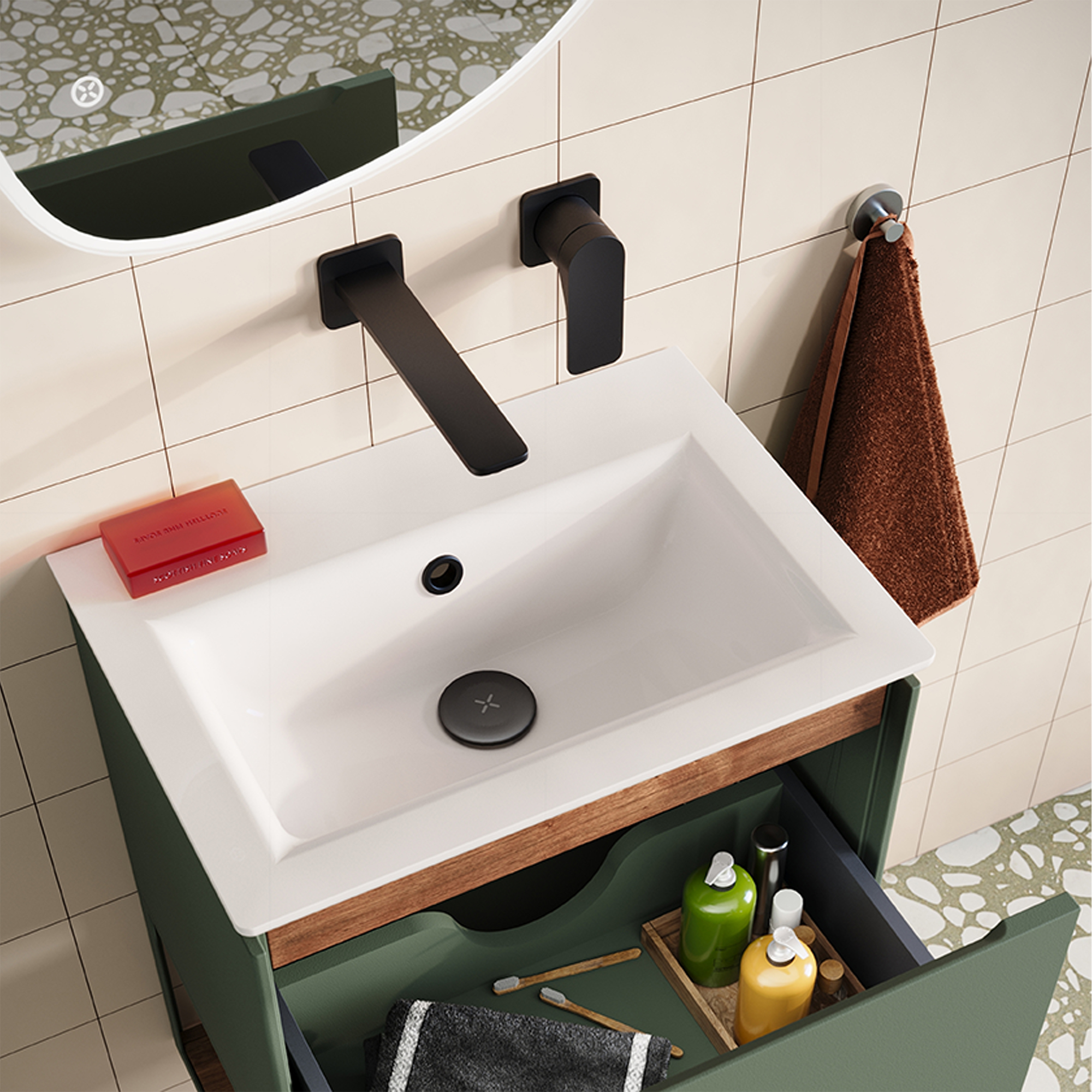 Crosswater Fuse 2 Hole Wall Mounted Basin Mixer Tap