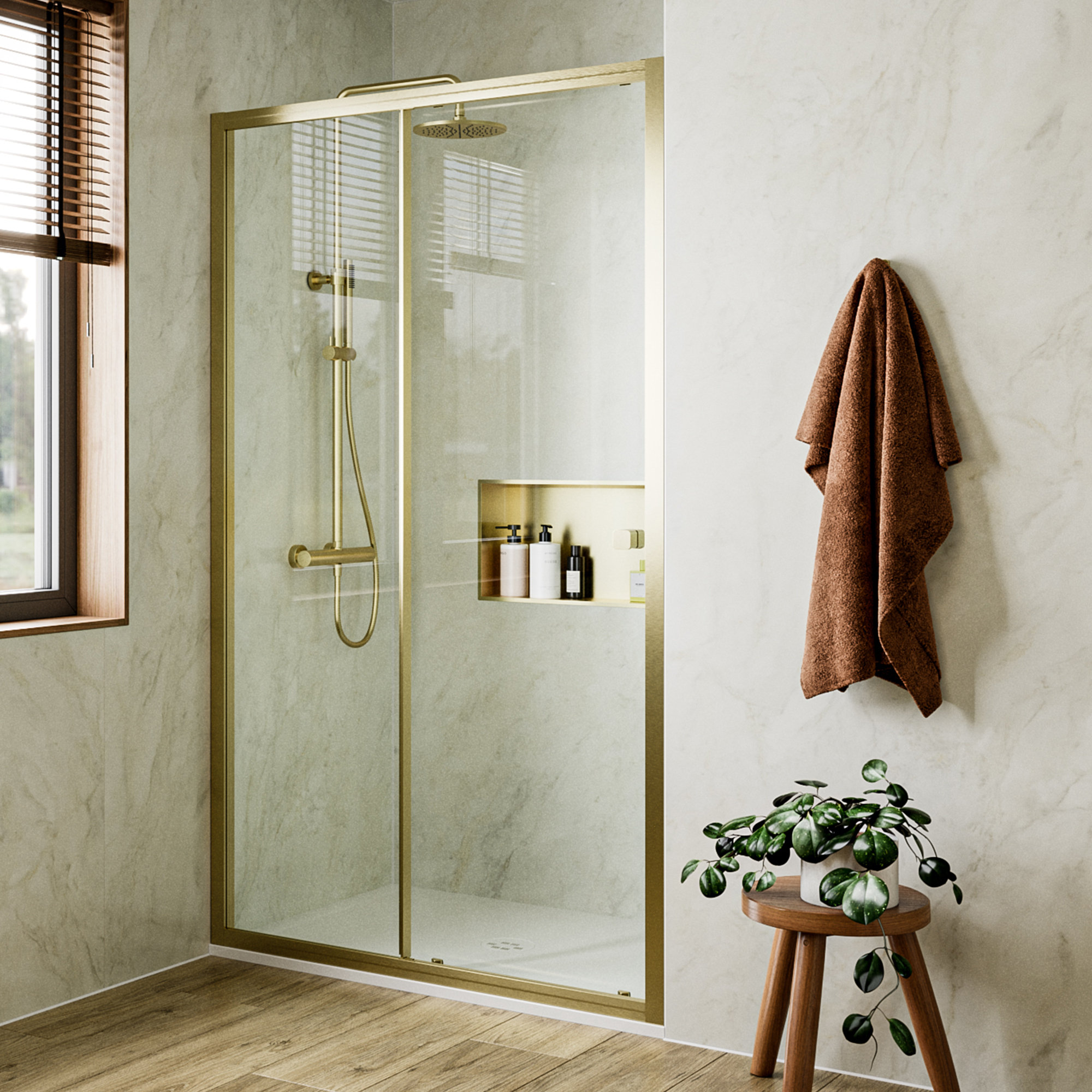 Crosswater Clear 6 6mm Matt Black Single Sliding Door & Optional Side Panel