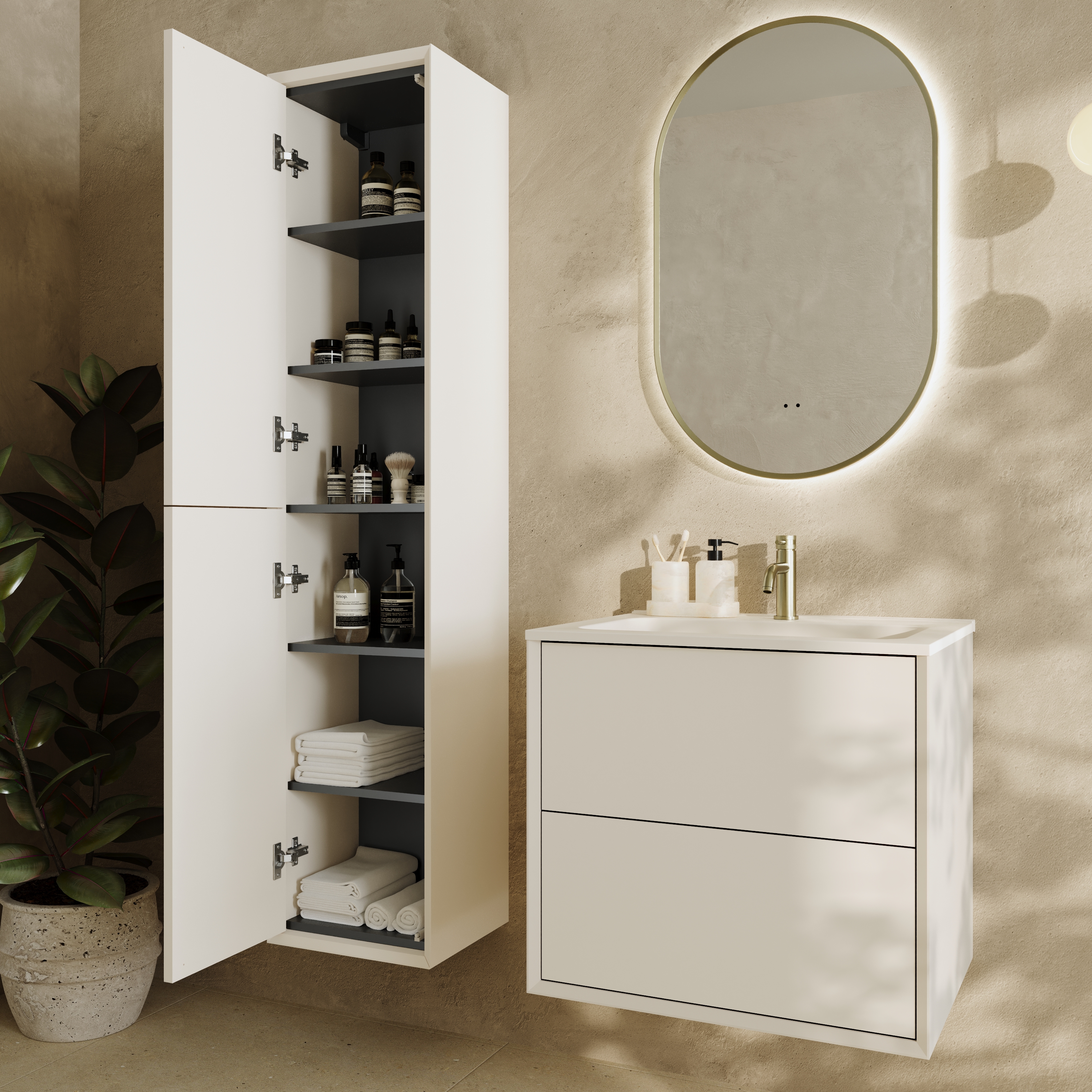 Oslo 1600mm Tall Wall Mounted Storage Unit