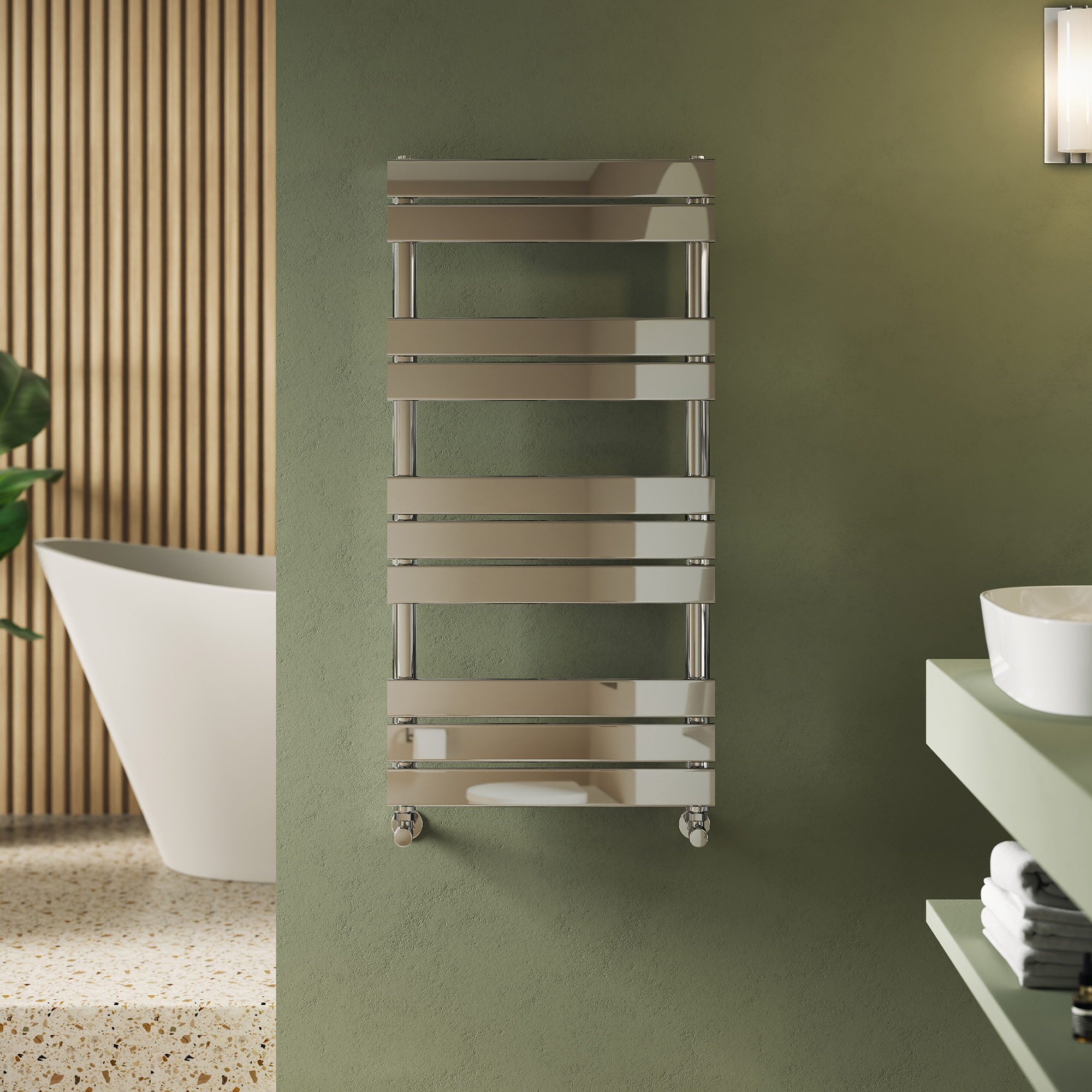 Toasty Hush Chrome Flat Panel Heated Towel Rail