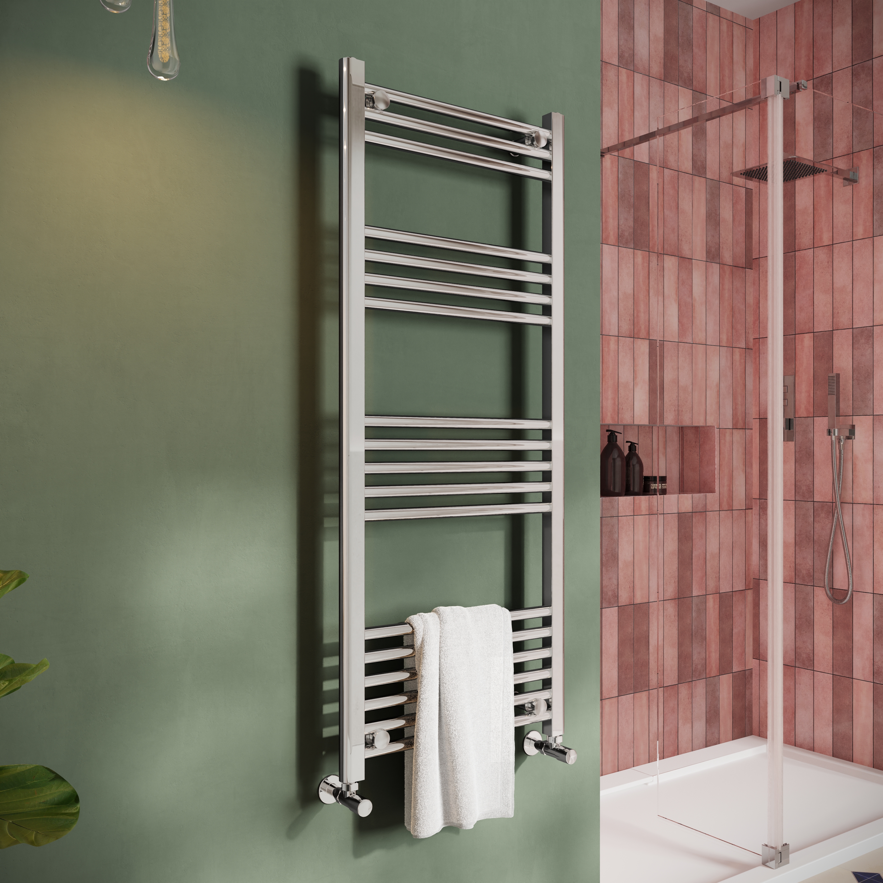 Toasty Glow Chrome 22mm Heated Ladder Towel Rail