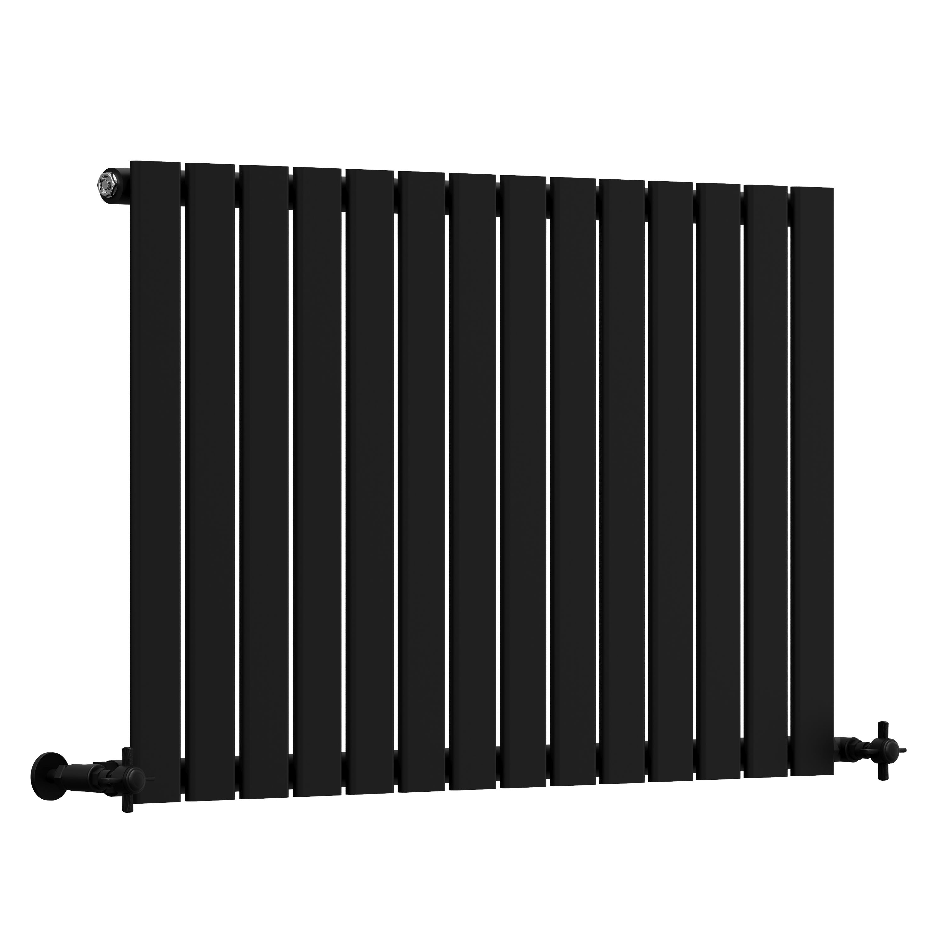 Toasty Radiance Matt Black Flat Panel Horizontal Radiator